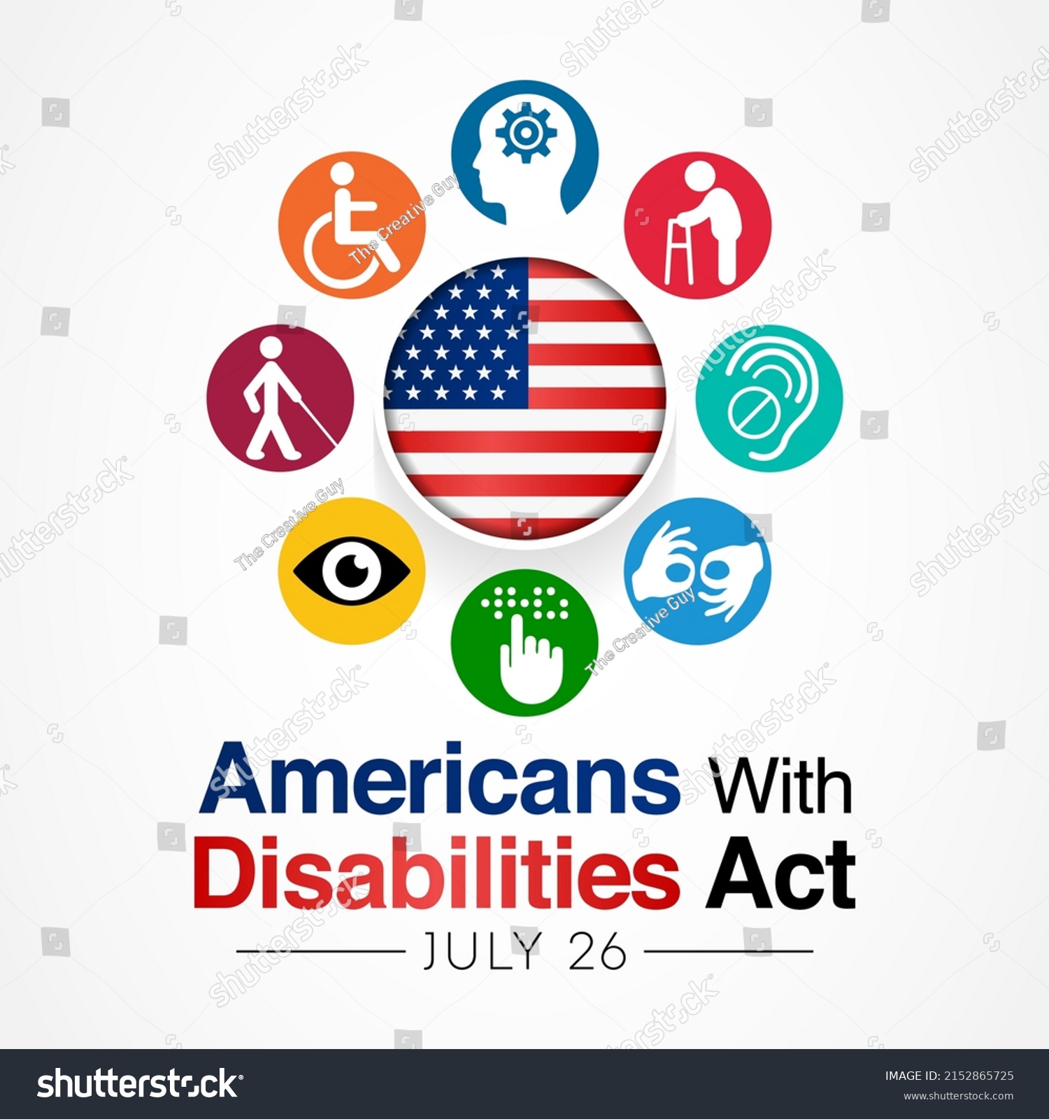 Americans Disability Act Observed Every Year Stock Vector (Royalty Free