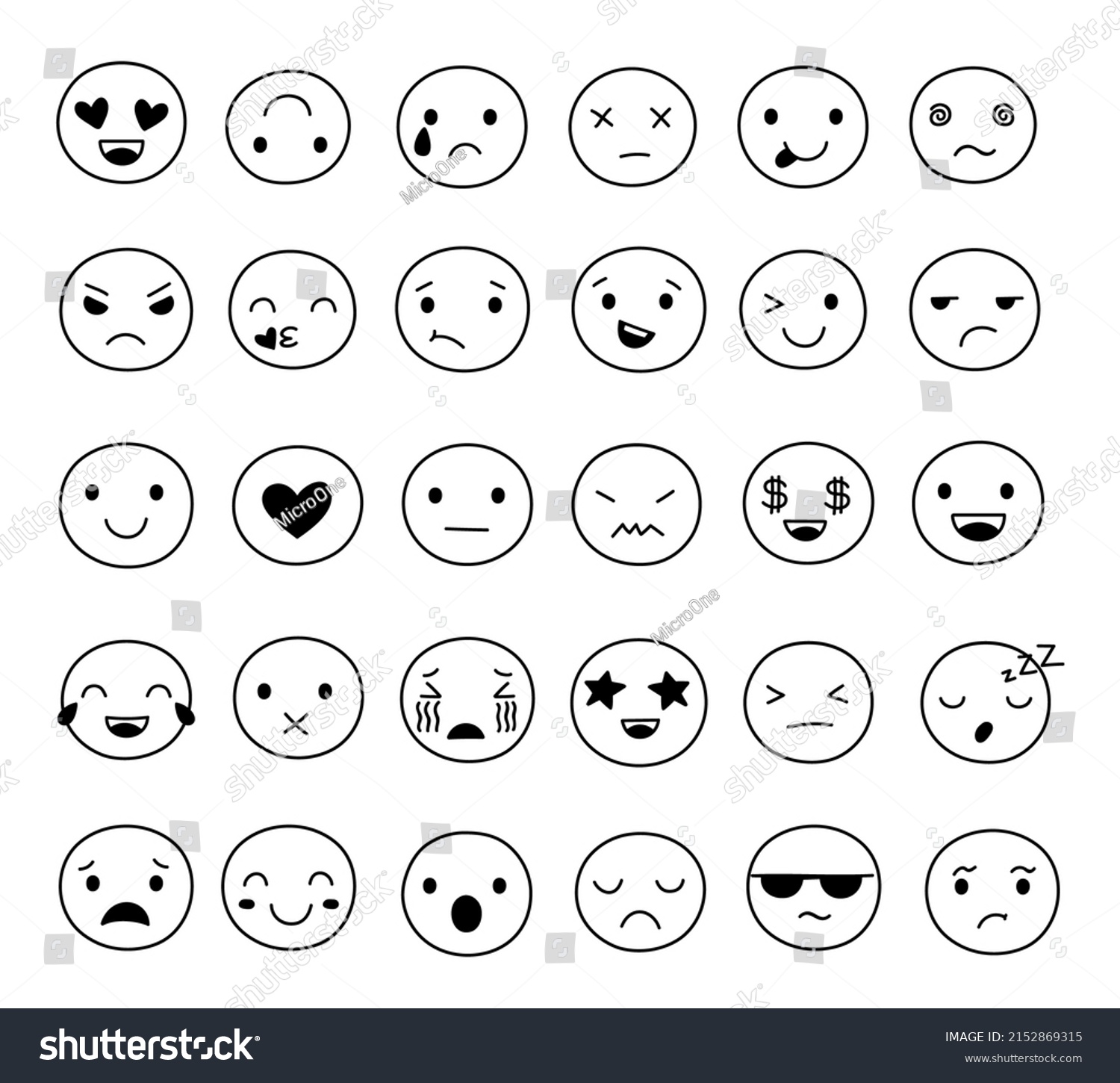 Doodle Smile Emoticons Image Emoticon Doodling Stock Illustration 