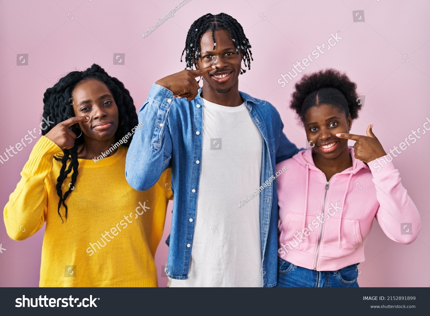 Group Three Young Black People Standing Stock Photo 2152891899 ...