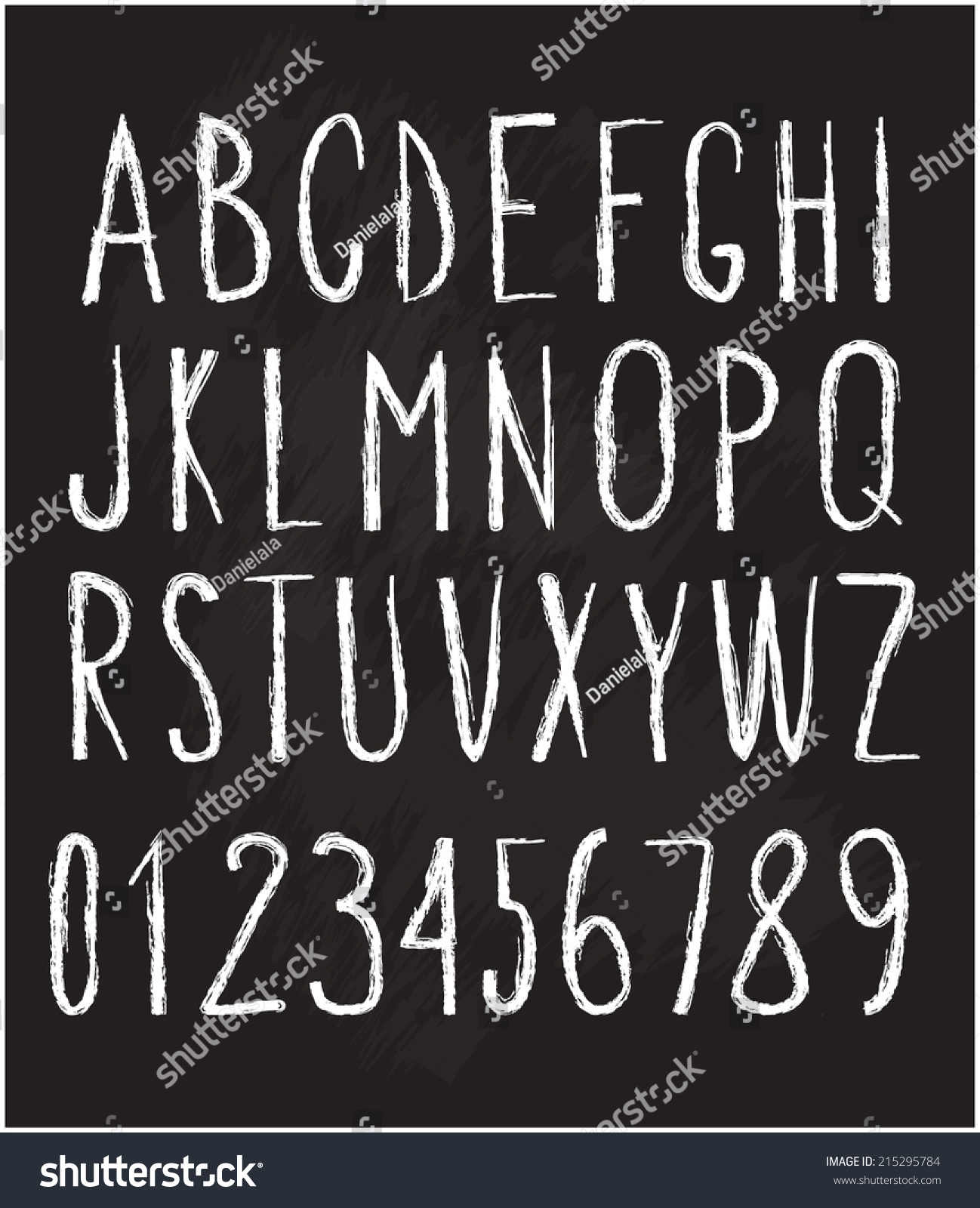 Chalked Alphabet Numbers Stock Vector (Royalty Free) 215295784 ...