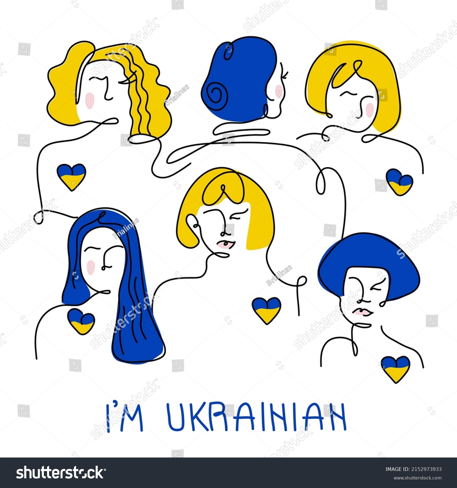 Vector Illustration Ukrainian Womans Girls Lettering Stock Vector ...