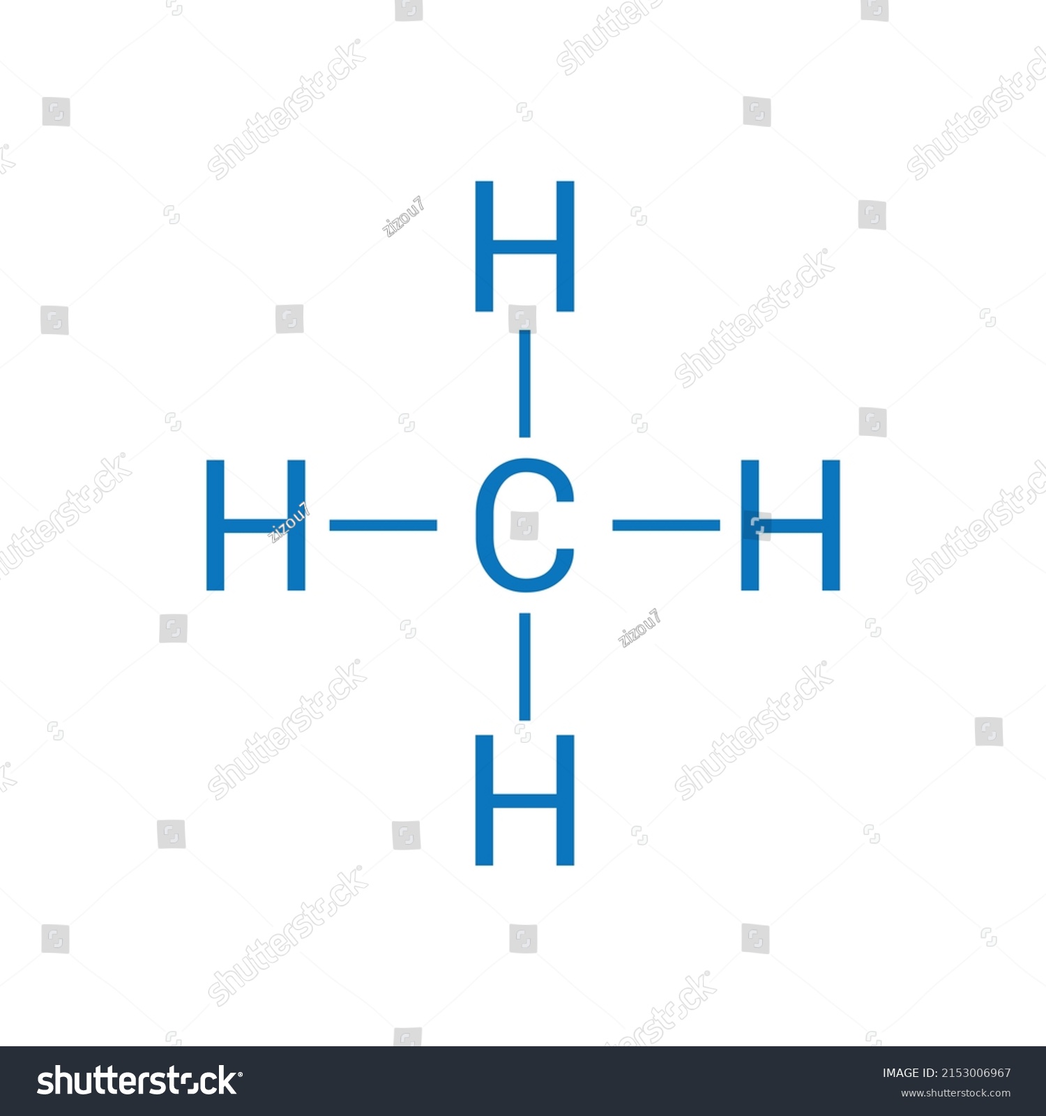 Chemical Structure Methane Ch4 Stock Vector (Royalty Free) 2153006967 ...