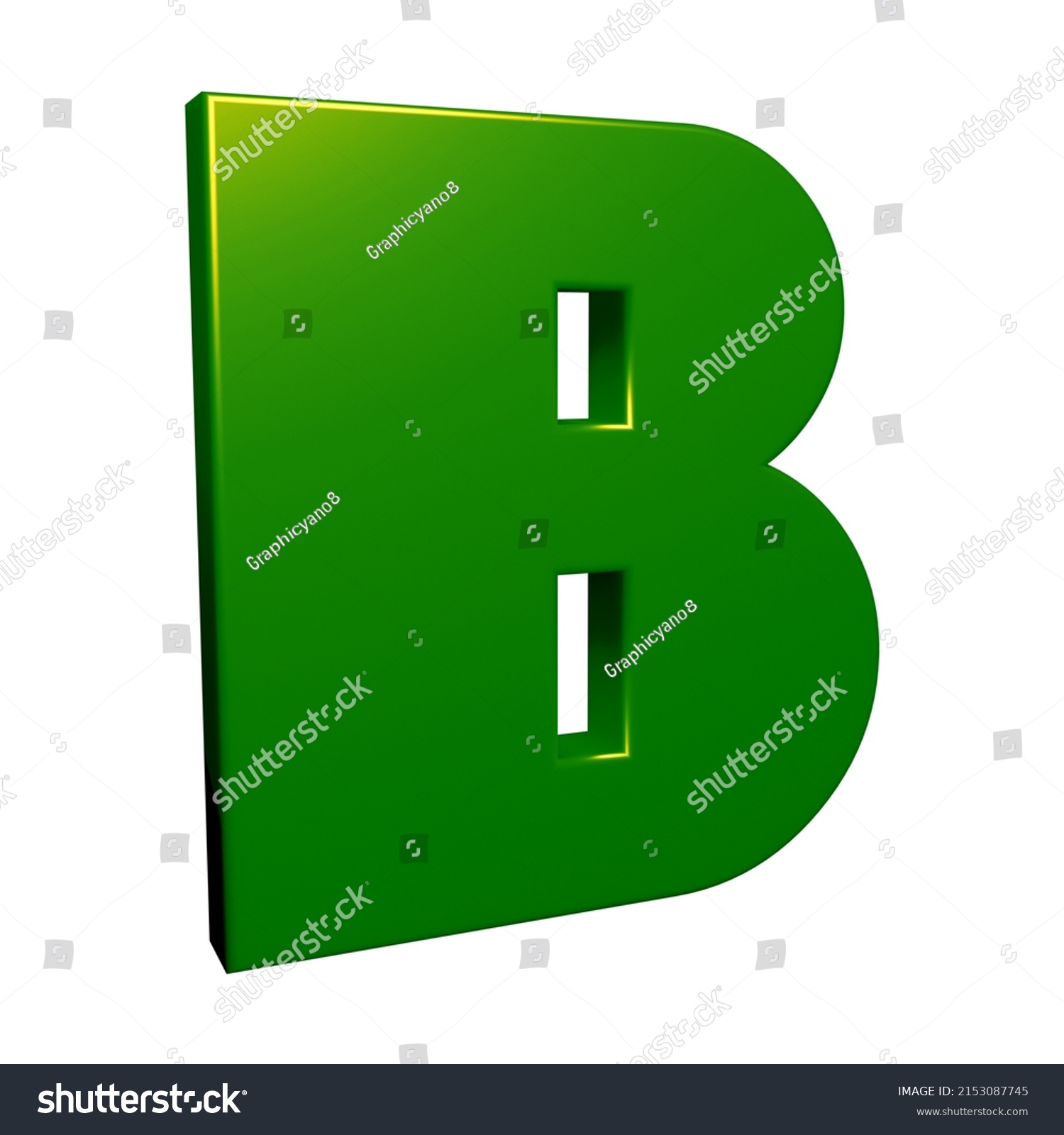 3d Rendering Alphabet Letter B Character Stock Illustration 2153087745 ...