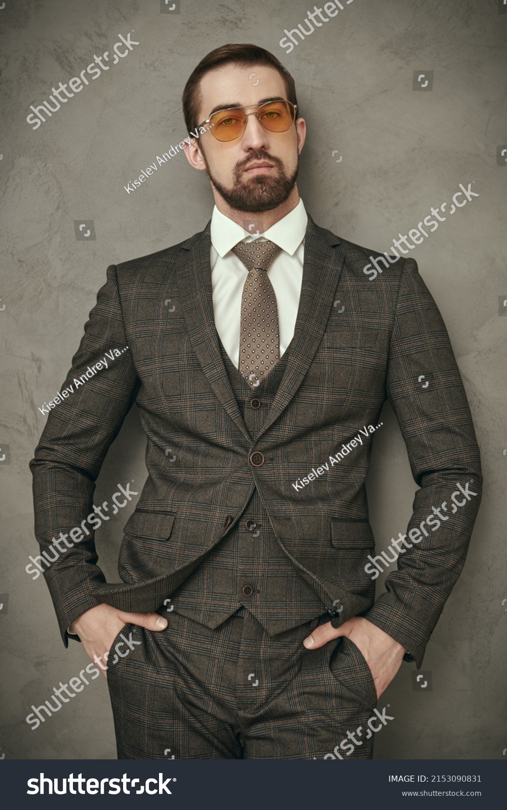 Mens Fashion Portrait Handsome Man Elegant Stock Photo 2153090831 ...