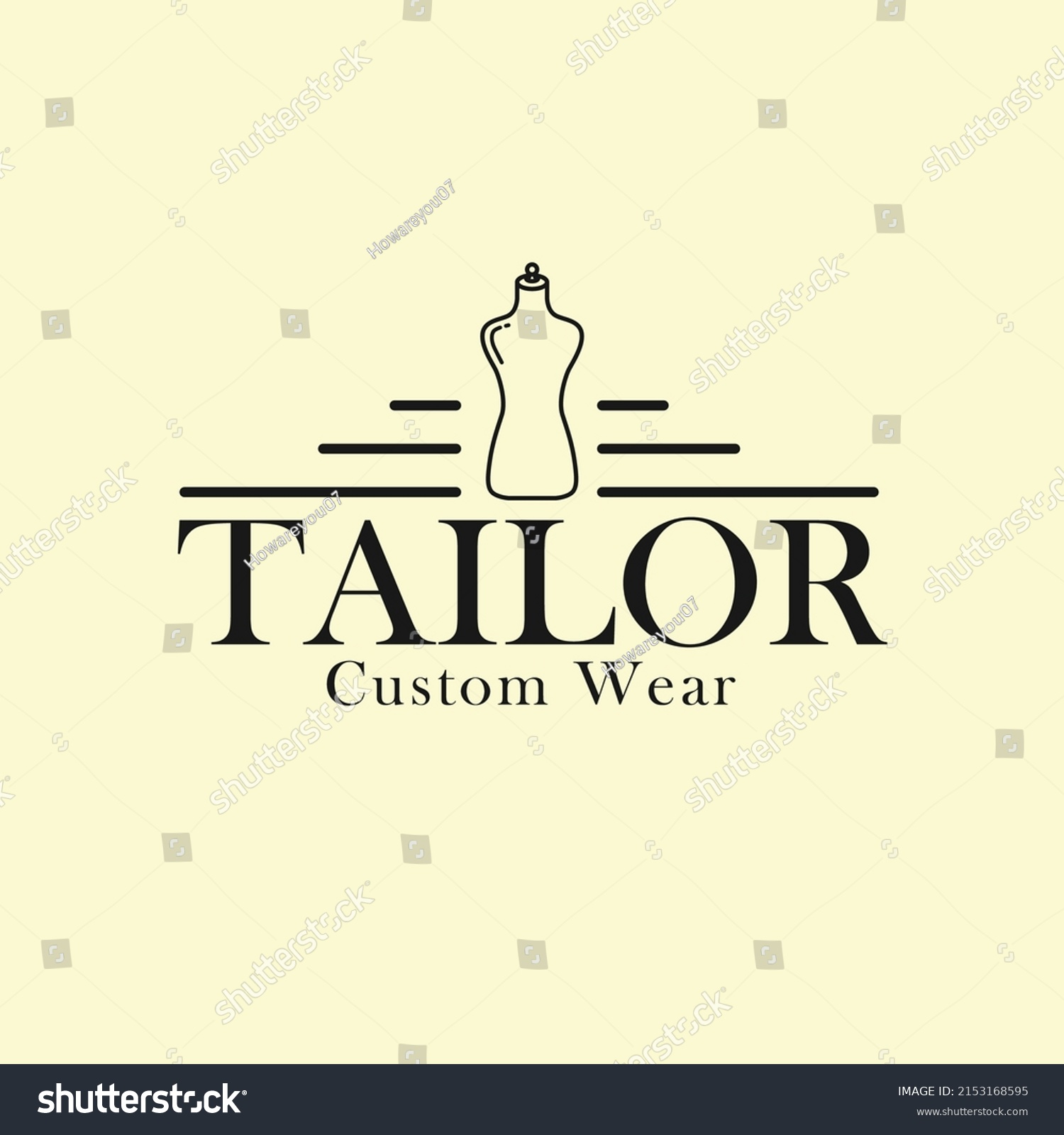 Mannequin Wear Logo Logo Tailor Simple Stock Vector (Royalty Free ...