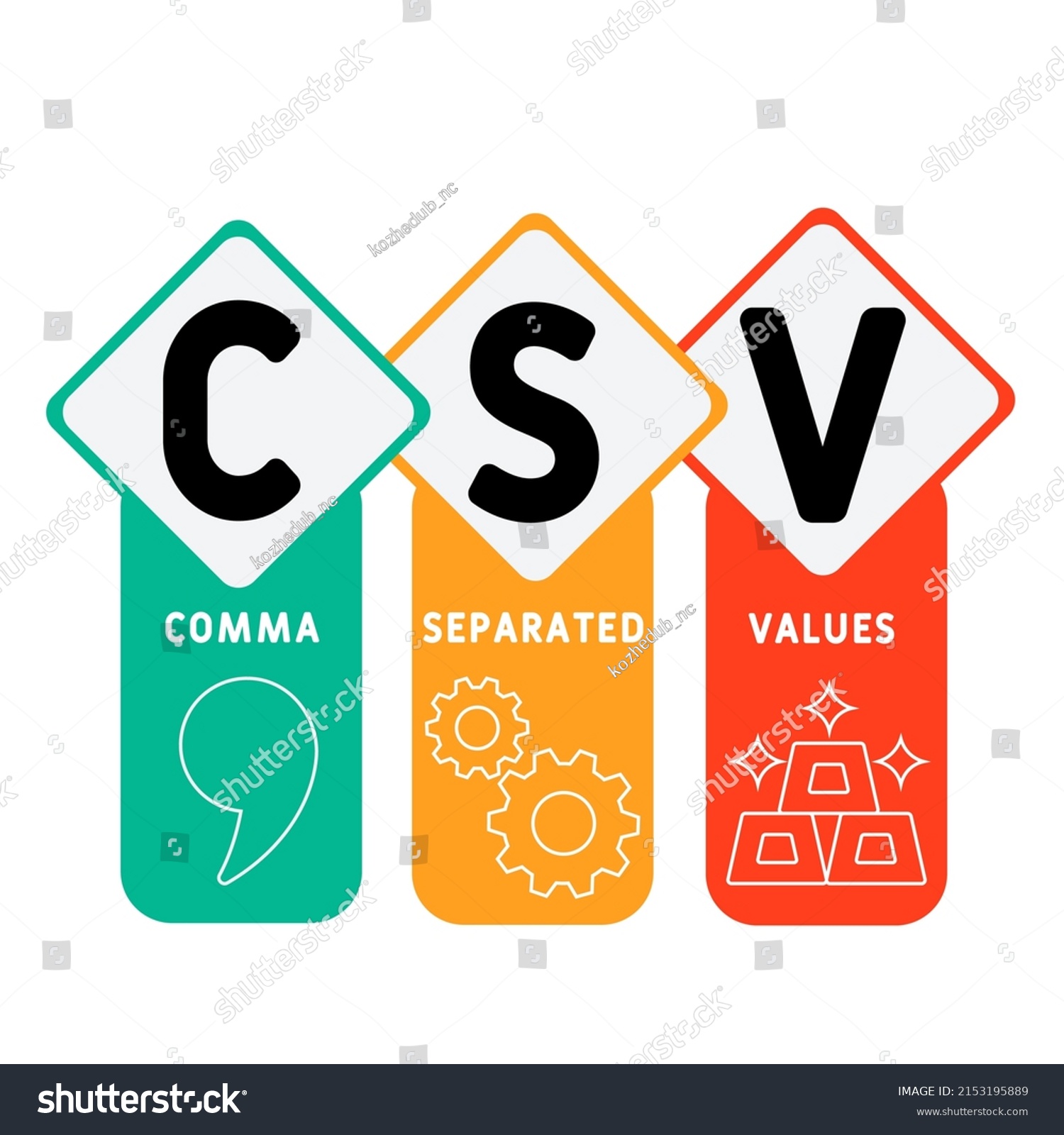 Csv Comma Separated Values Acronym Business Stock Vector Royalty Free 2153195889 Shutterstock 3094