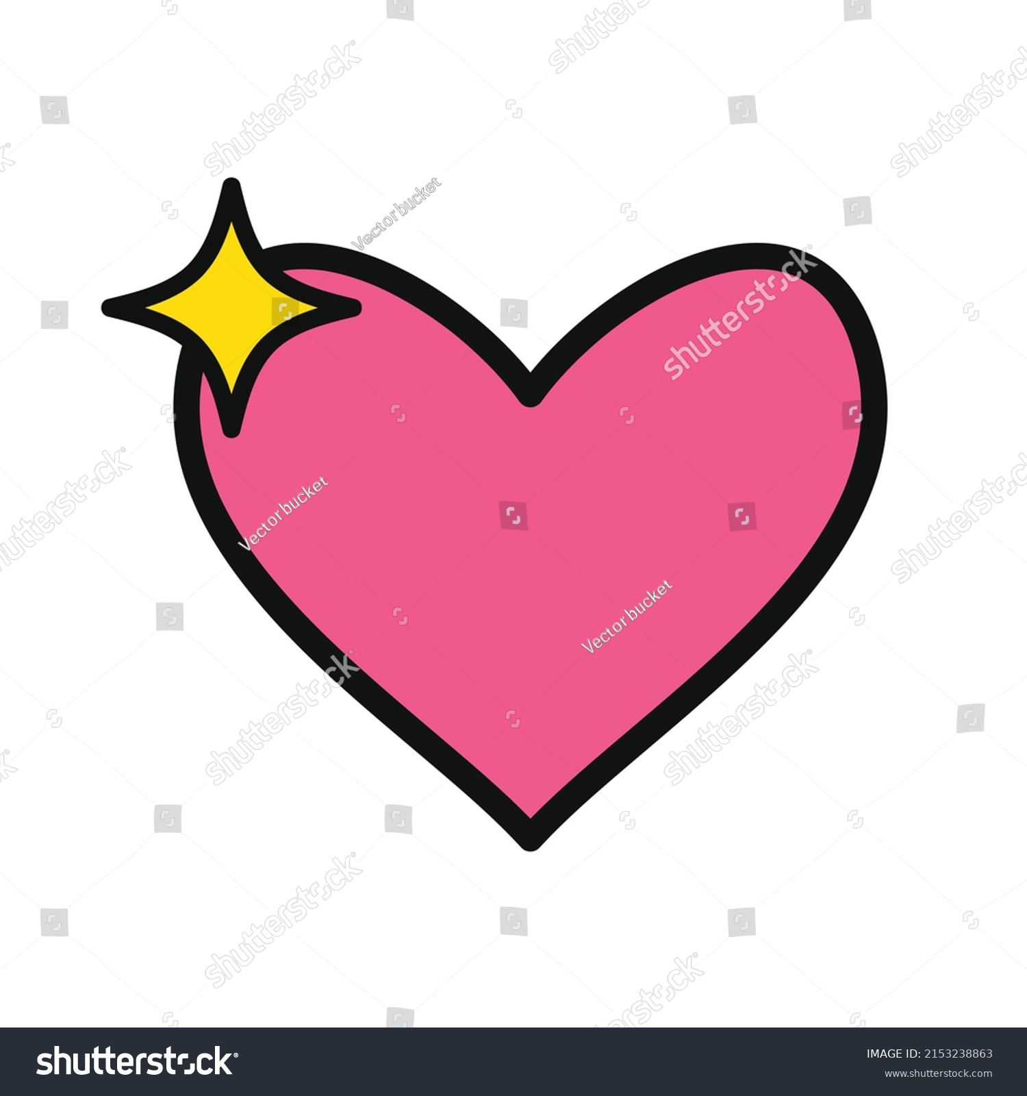 Pink Heart Vector Isolated On White Stock Vector (Royalty Free ...