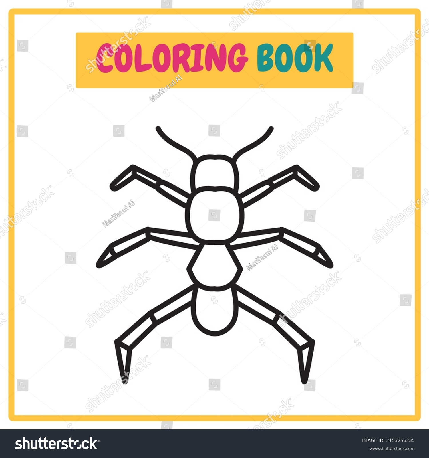 Stick Bug Coloring Book Outline Vector Stock Vector (Royalty Free ...