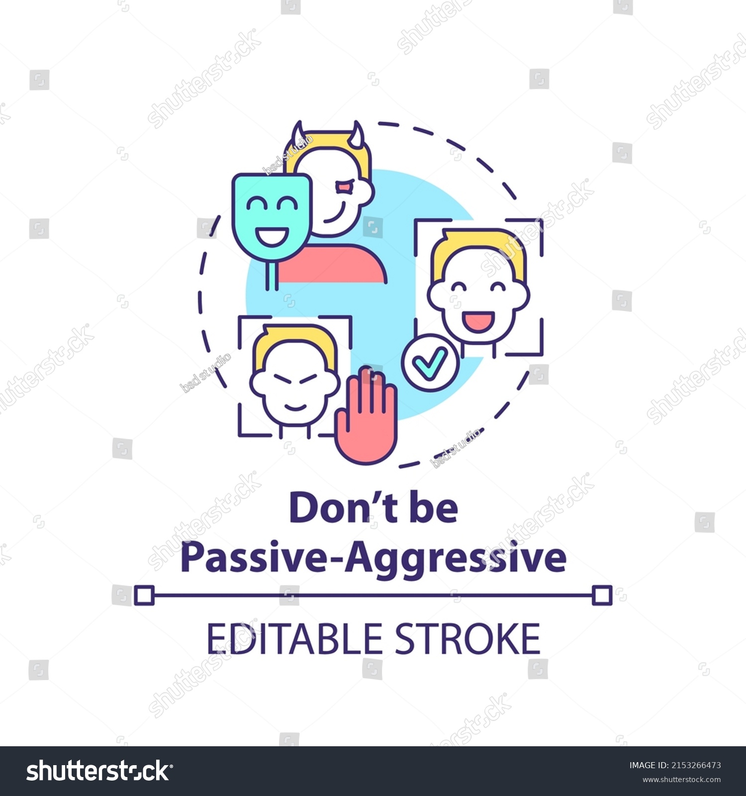 Dont Be Passiveaggressive Concept Icon Project Stock Vector (Royalty ...