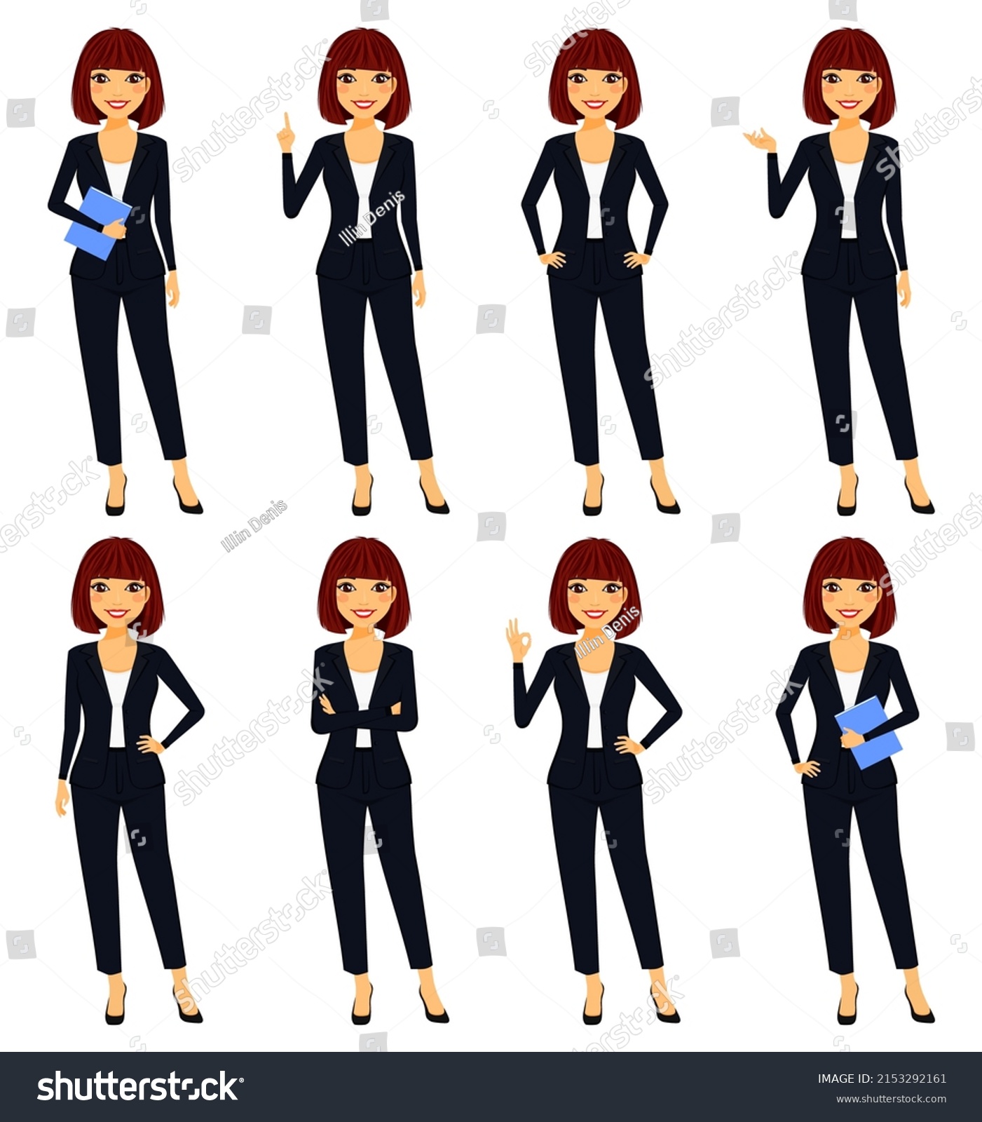 Set Girl Office Worker Business Suit Stock Vector (Royalty Free ...