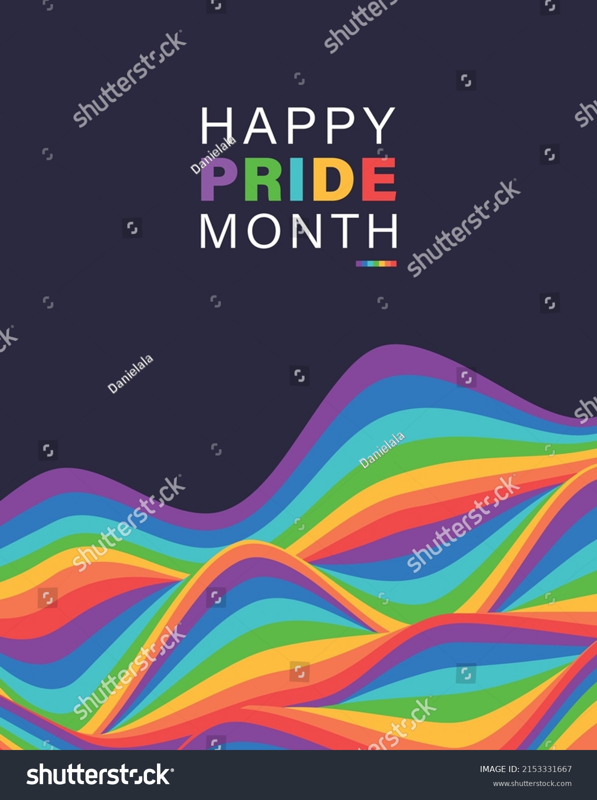 Lgbtq Pride Month Background Rainbow Wave Stock Vector (Royalty Free