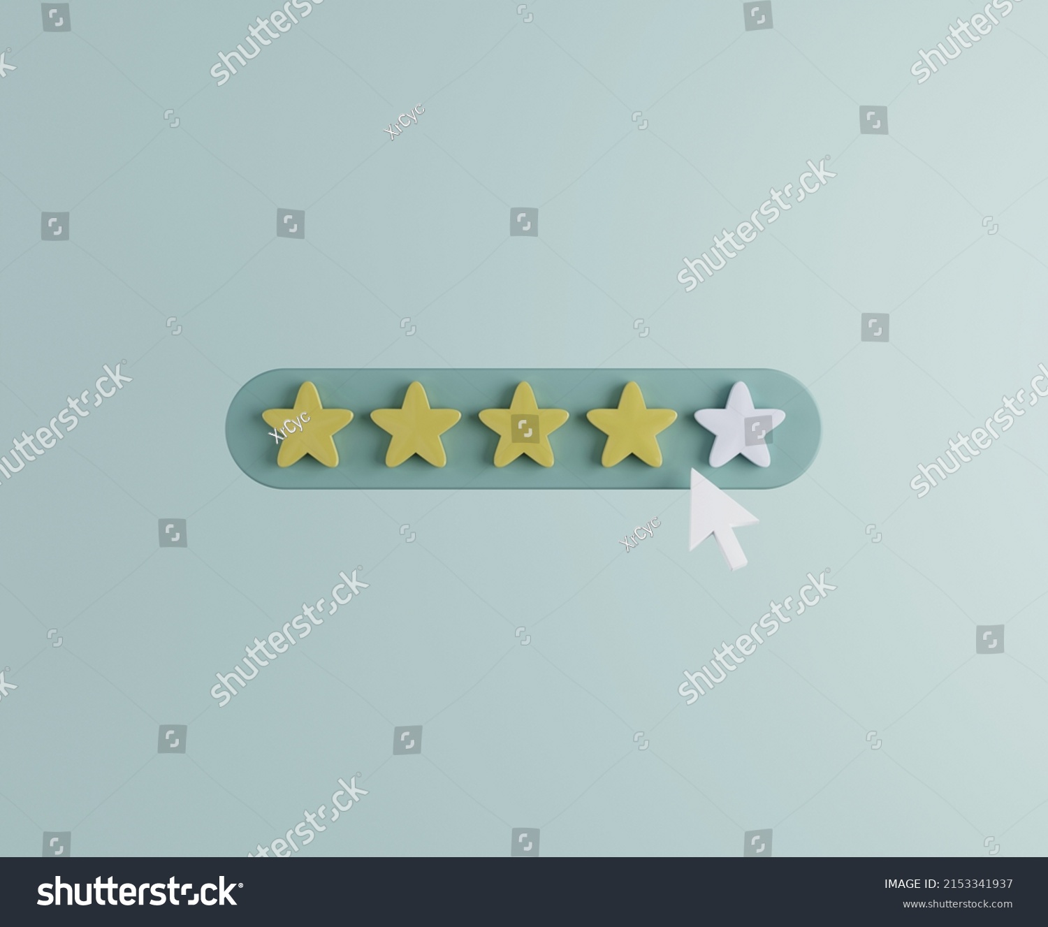 Five Stars Rating Scale Satisfaction Feedback Stock Illustration 