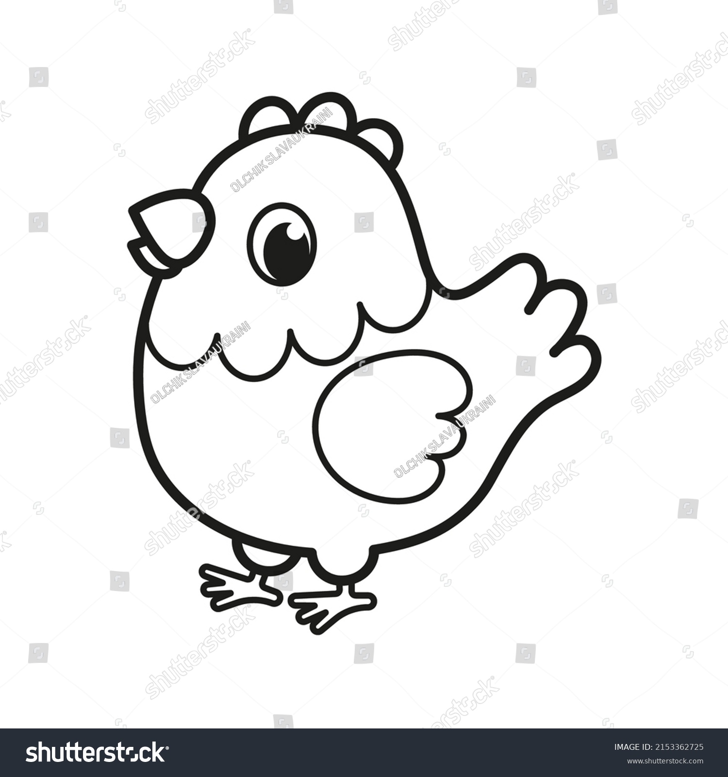 Hen Chicken Domestic Bird Icon Coloring Stock Vector (Royalty Free ...