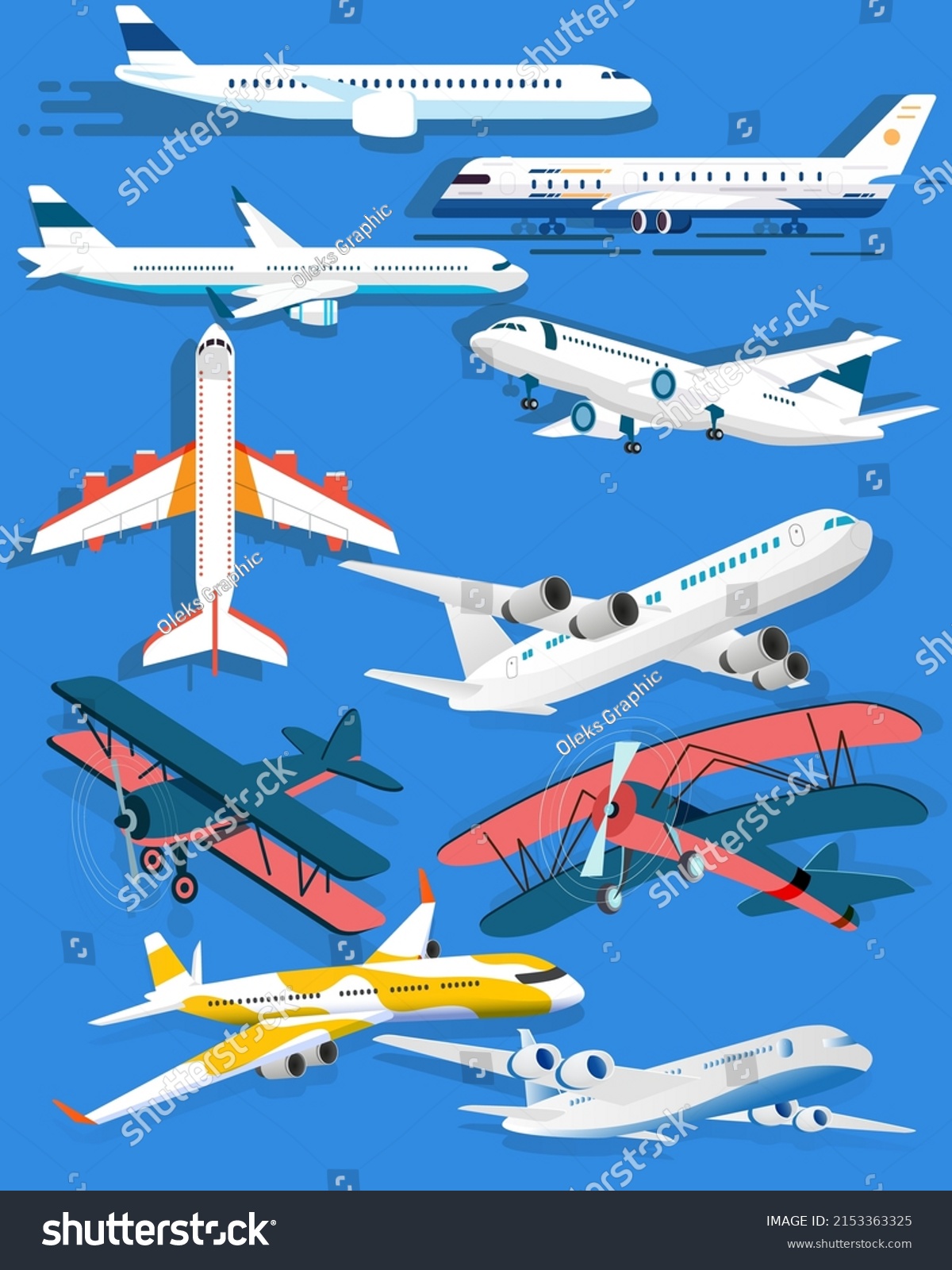 Airplane Icons Modern Classic Models Stock Vector (Royalty Free ...