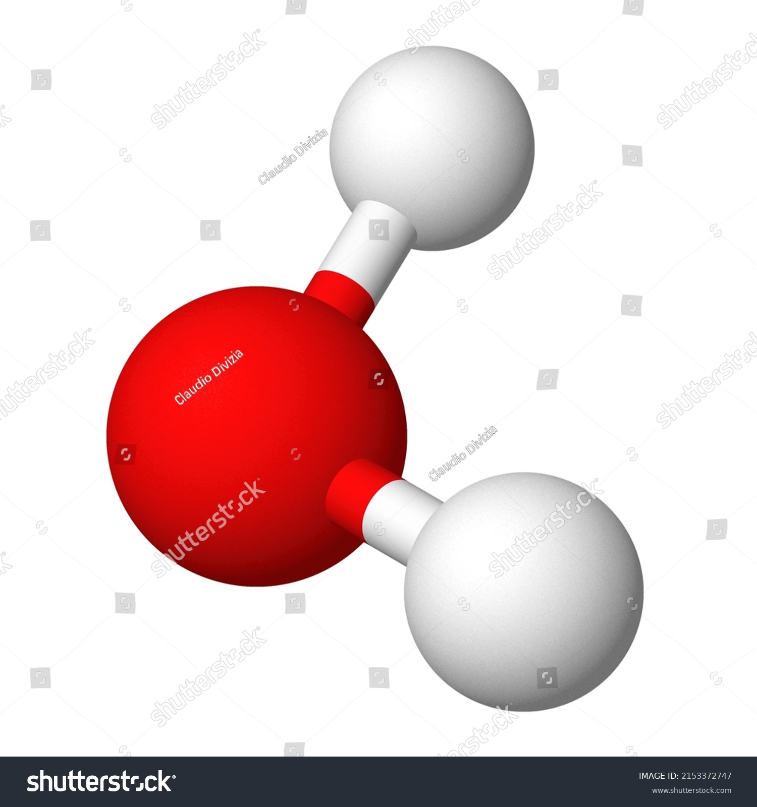 3d Model Water Molecule Isolated Over Stock Illustration 2153372747 ...