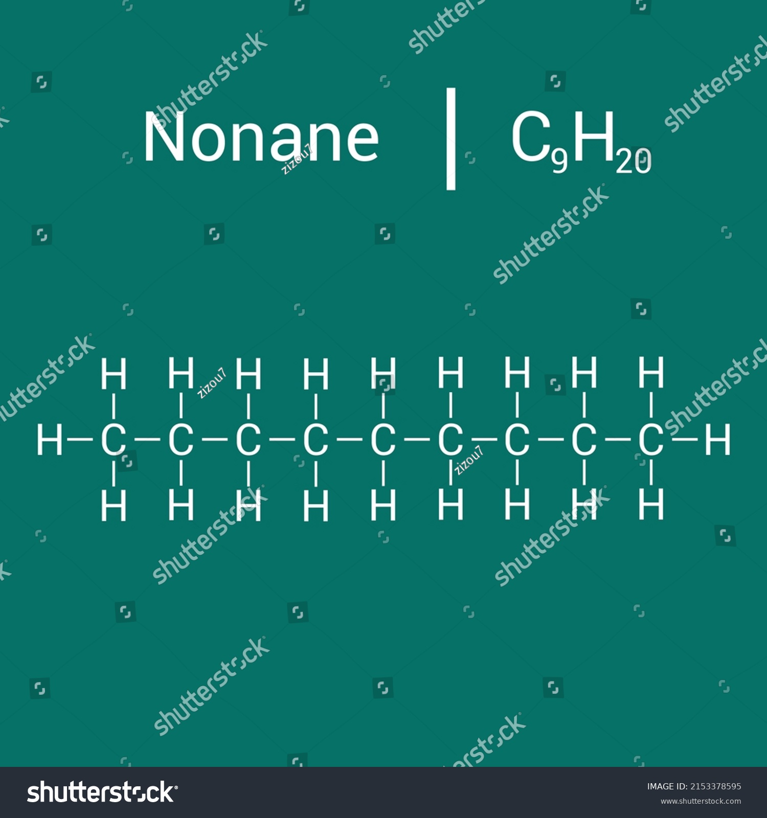 Chemical Structure Nonane C9h20 Stock Vector (Royalty Free) 2153378595 ...