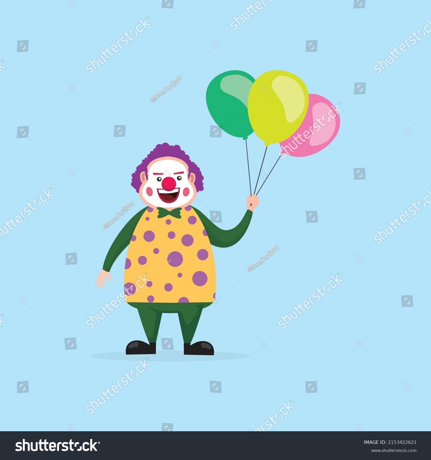 Person Wearing Clown Costume Stock Vector Royalty Free 2153422621 Shutterstock 