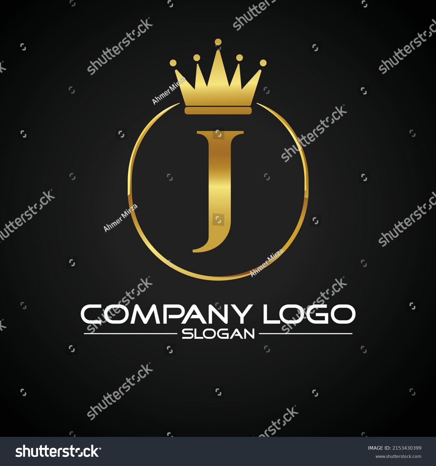 Letter J Royal Crown Luxury Gold Stock Vector (Royalty Free) 2153430399 ...