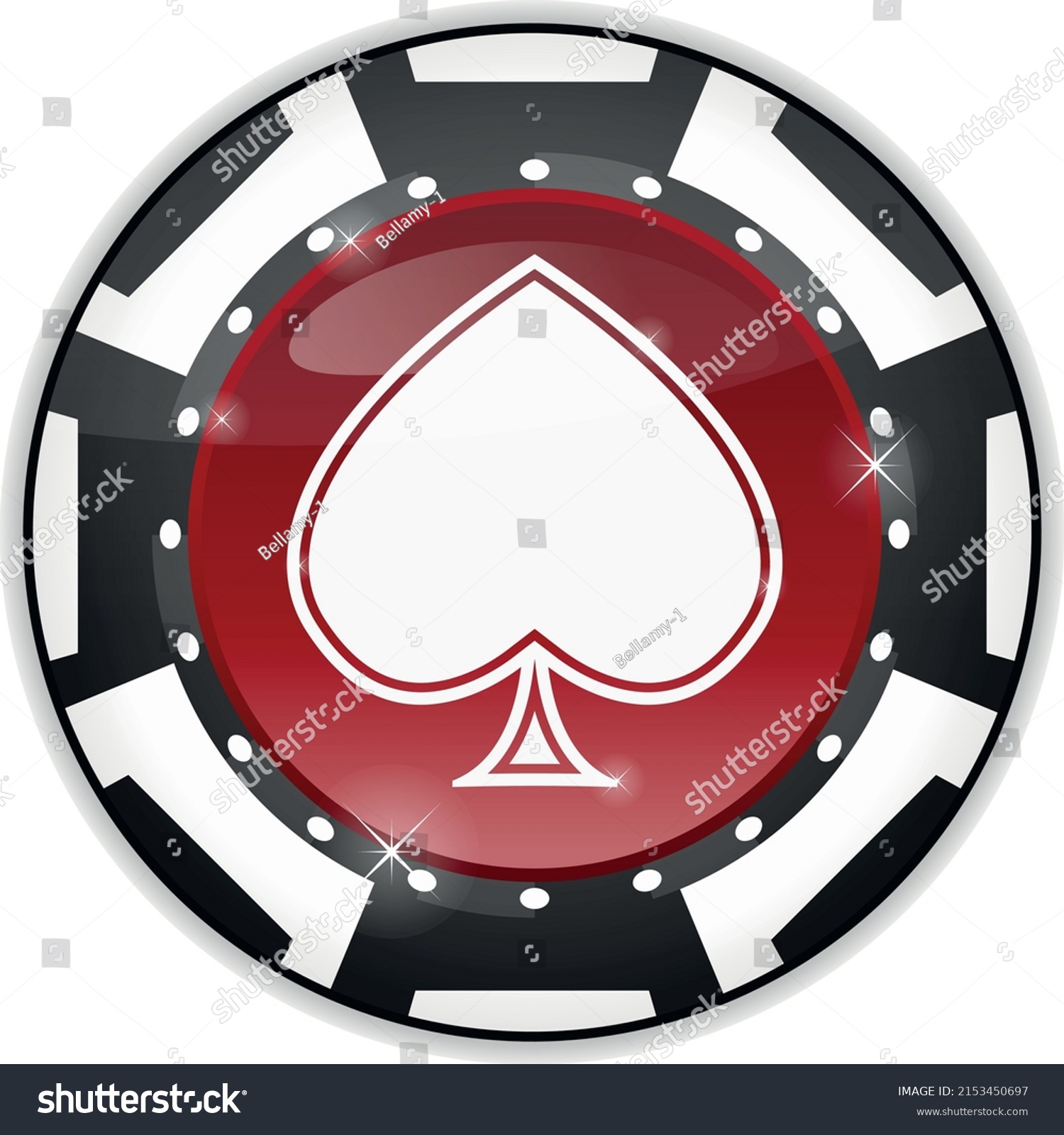 Poker Chip Spades Volumetric Chip Black Stock Vector (Royalty Free ...