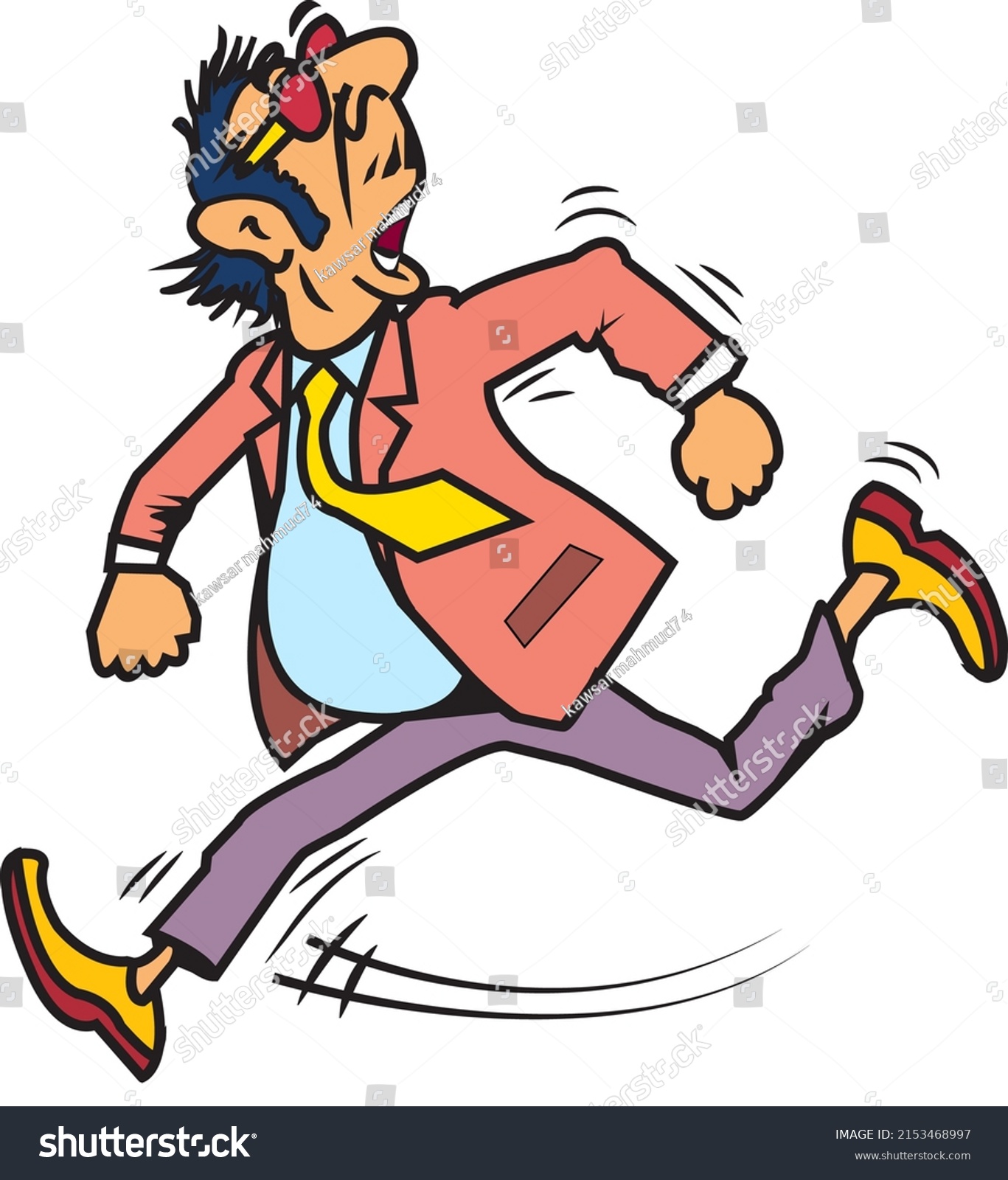 Running Man Cartoon Vector Clip Art Stock Vector (Royalty Free ...