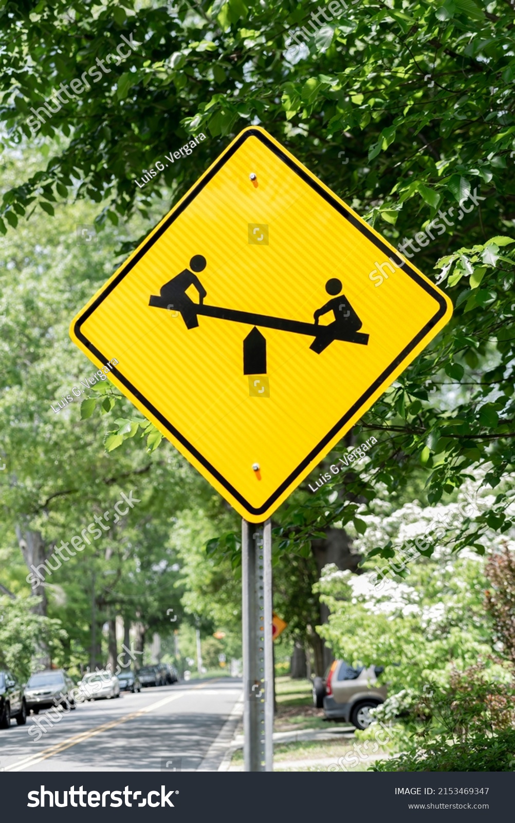 Playground Ahead Sign Children Play Warning Stock Photo 2153469347 ...