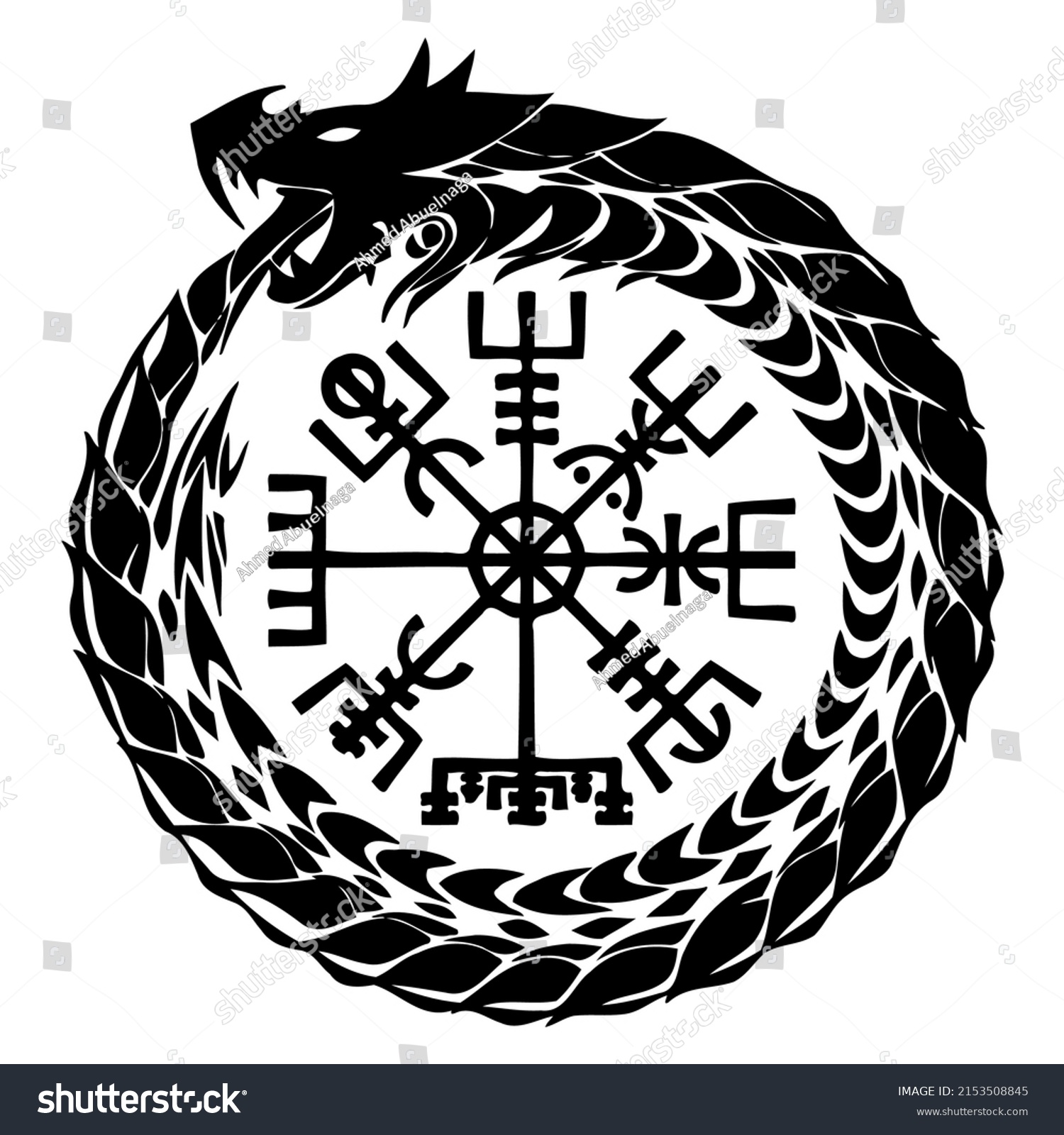 Vegvisir Symbol Guidance Protectioneps Stock Vector Royalty Free
