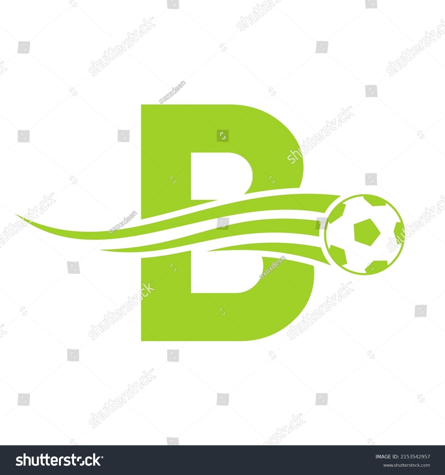 Soccer Football Logo On Letter B Stock Vector (Royalty Free) 2153542957 ...