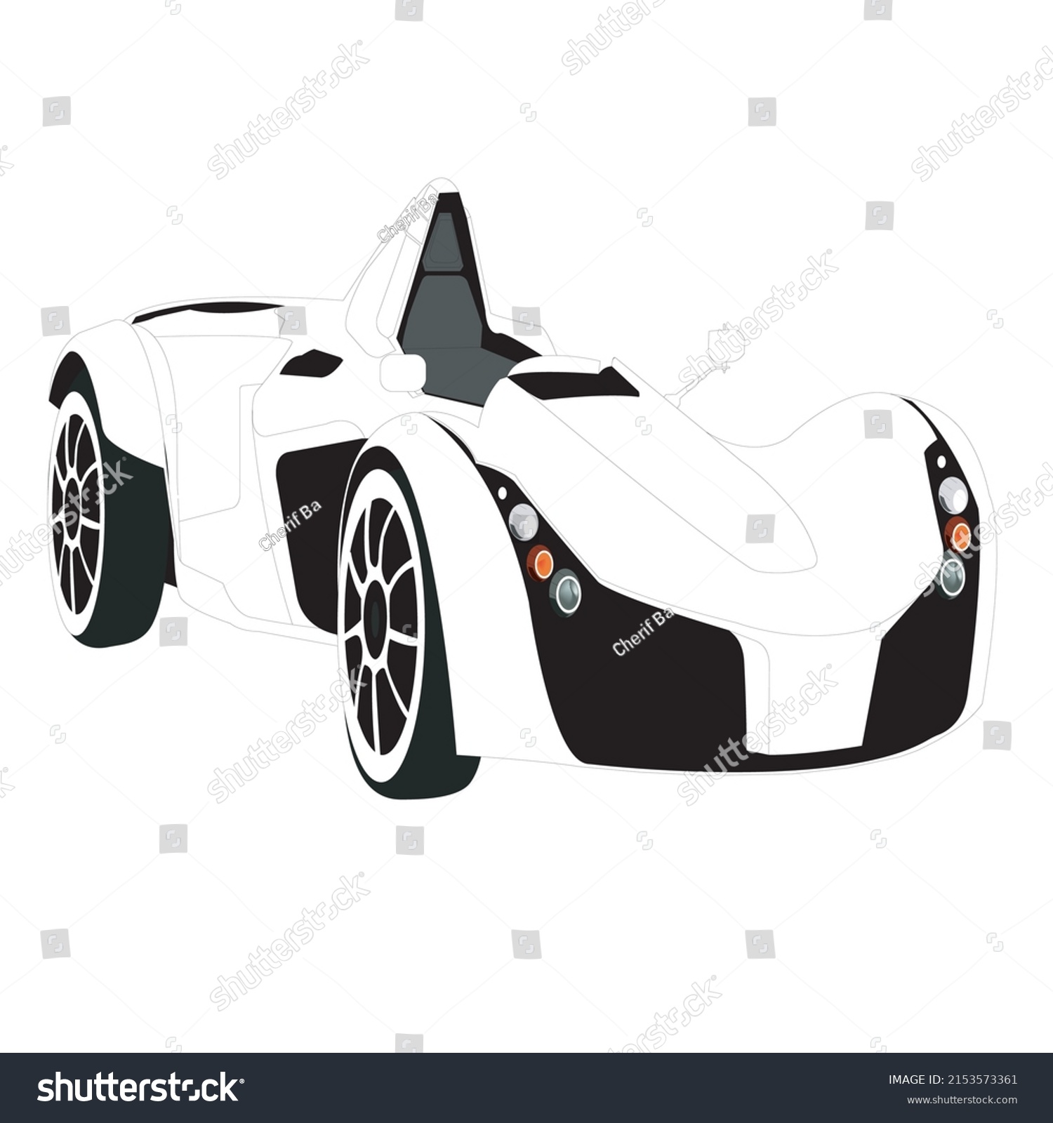 Racing Car Coloring Page Illustration Stock Vector (Royalty Free ...