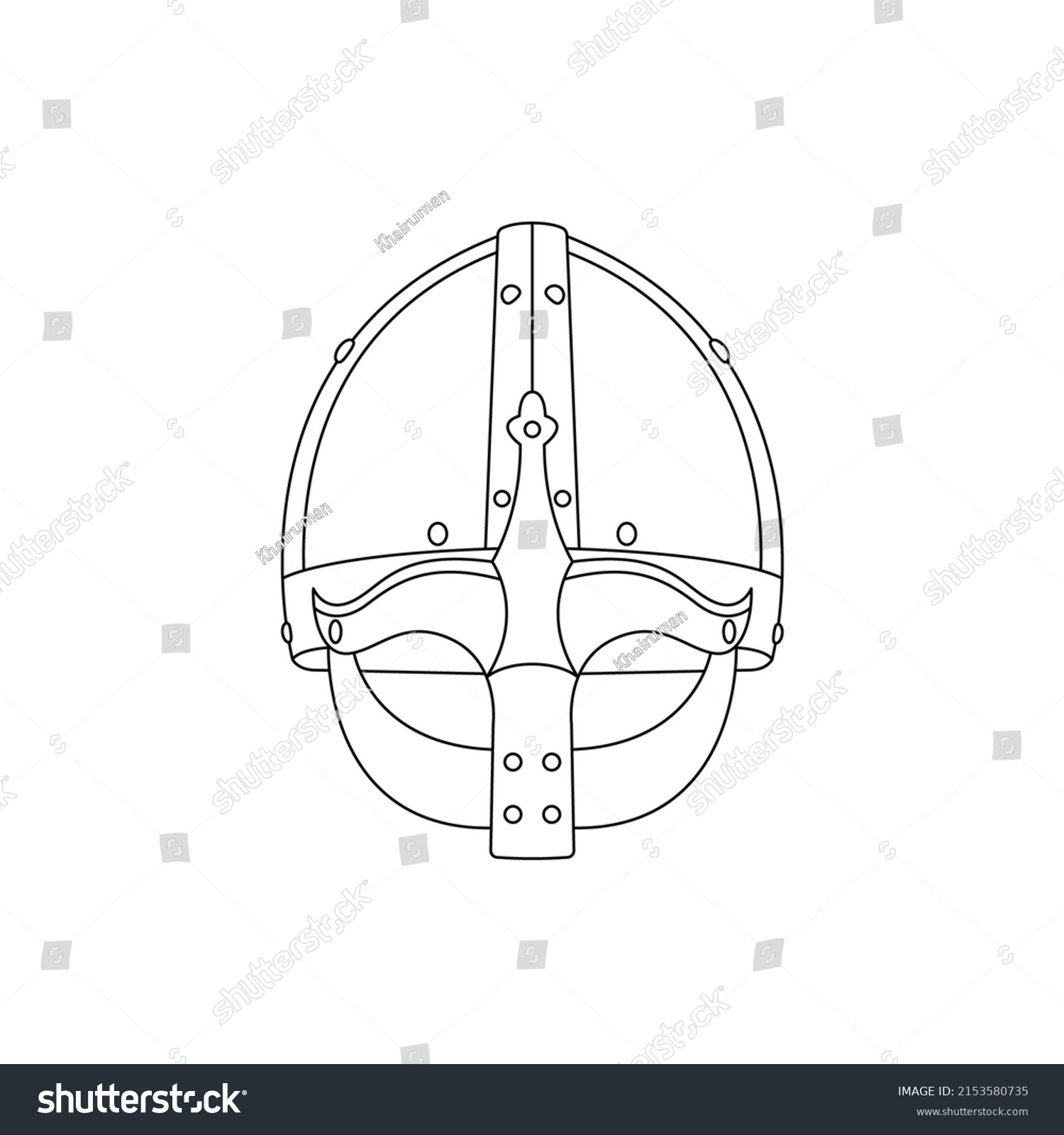 Viking Helmet Outline Icon Illustration On Stock Vector Royalty Free 2153580735 Shutterstock 6632