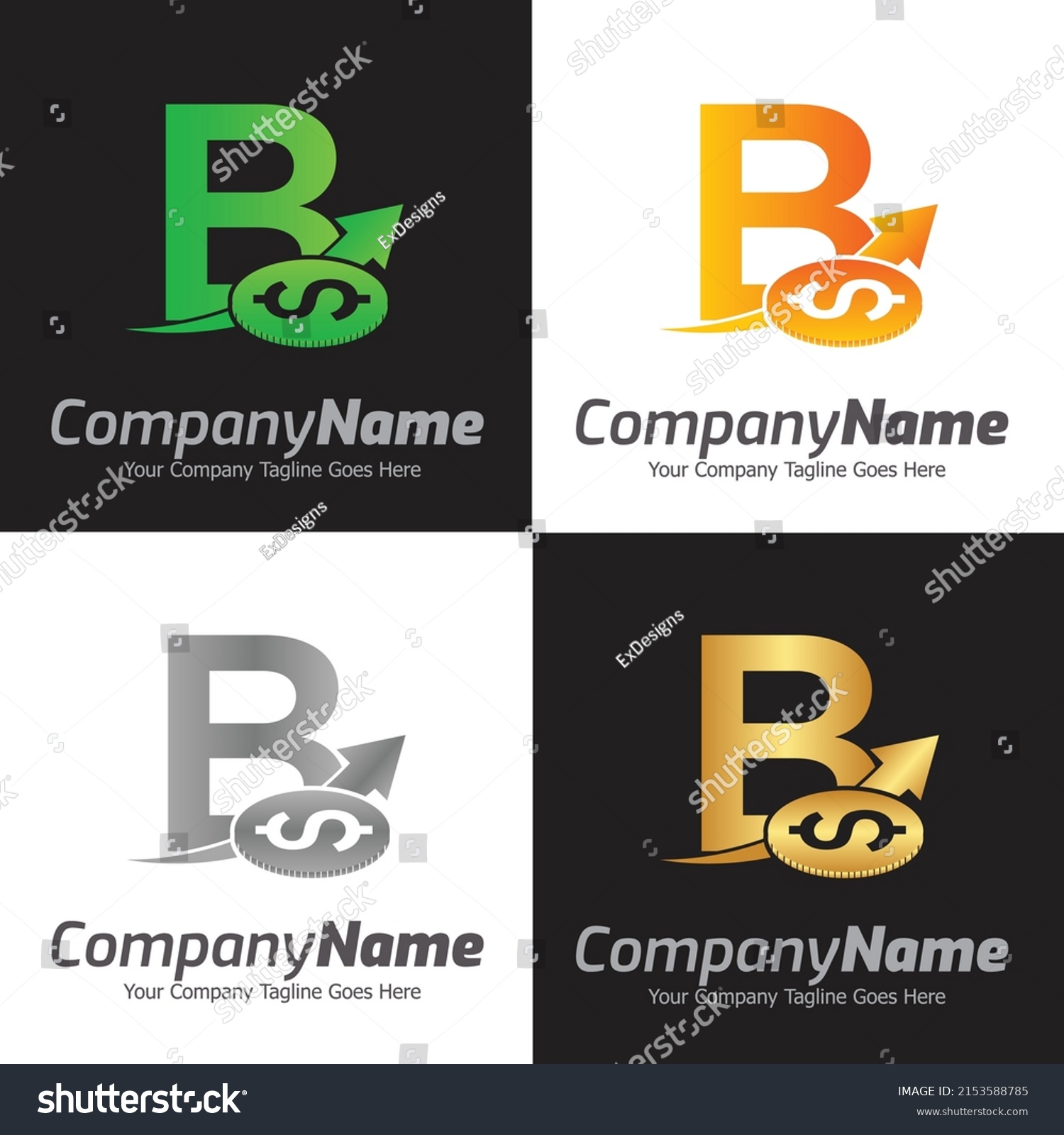 Vektor Stok Letter B Vector Logo Template Colorful (Tanpa Royalti ...