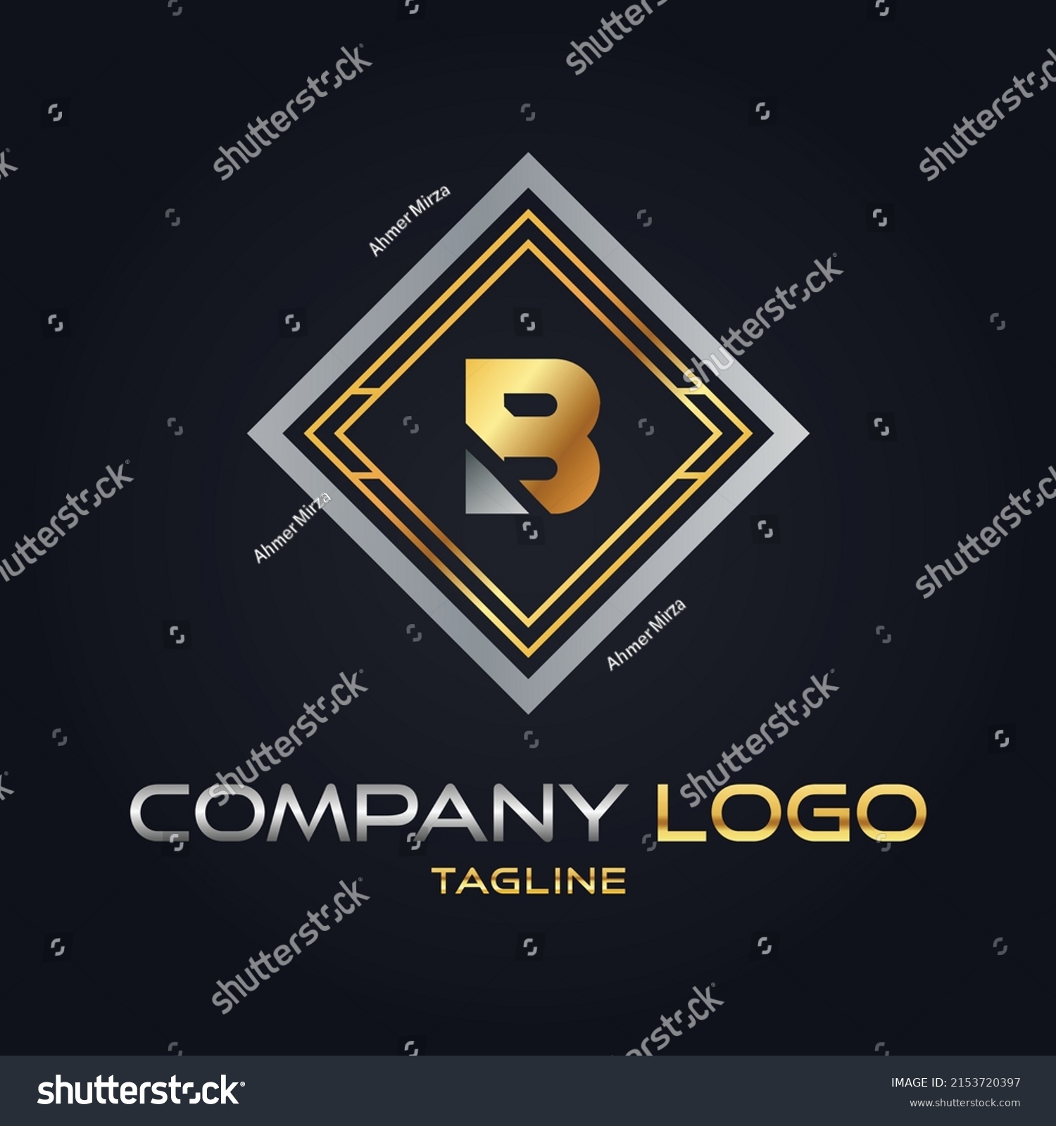 Golden Initial Letter B Luxury Logo Stock Vector (Royalty Free ...