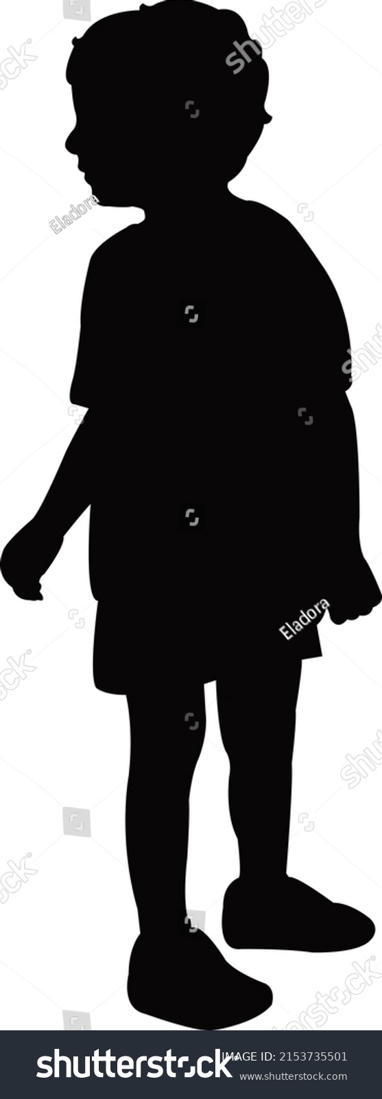 Boy Body Silhouette Vector Stock Vector (Royalty Free) 2153735501 ...