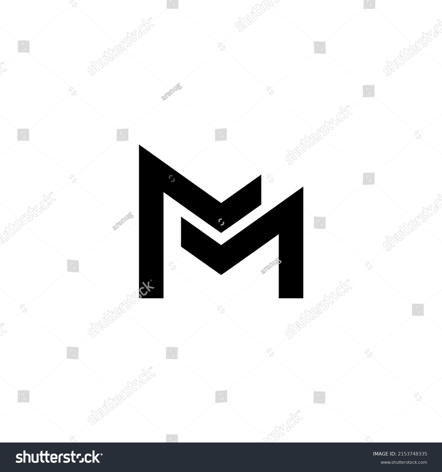 M Symbol Graphic Design Simple Clean Stock Illustration 2153748335 ...