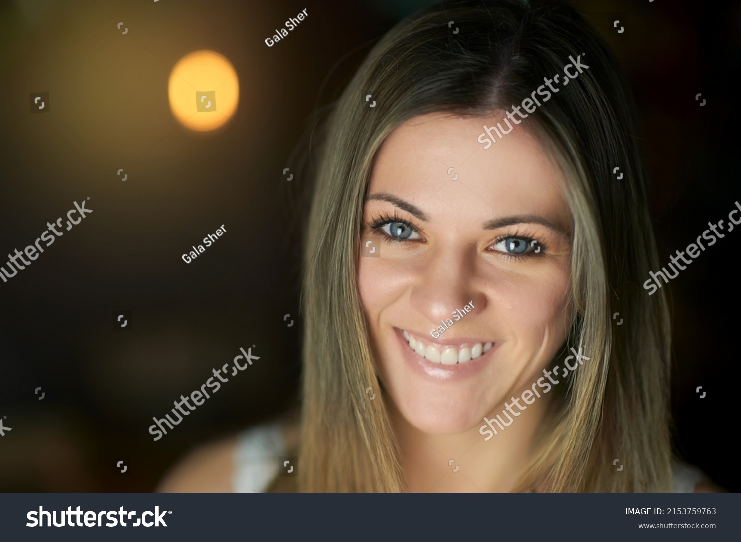 Beautiful Girl Closeup Smiling Face Beautiful Stock Photo 2153759763