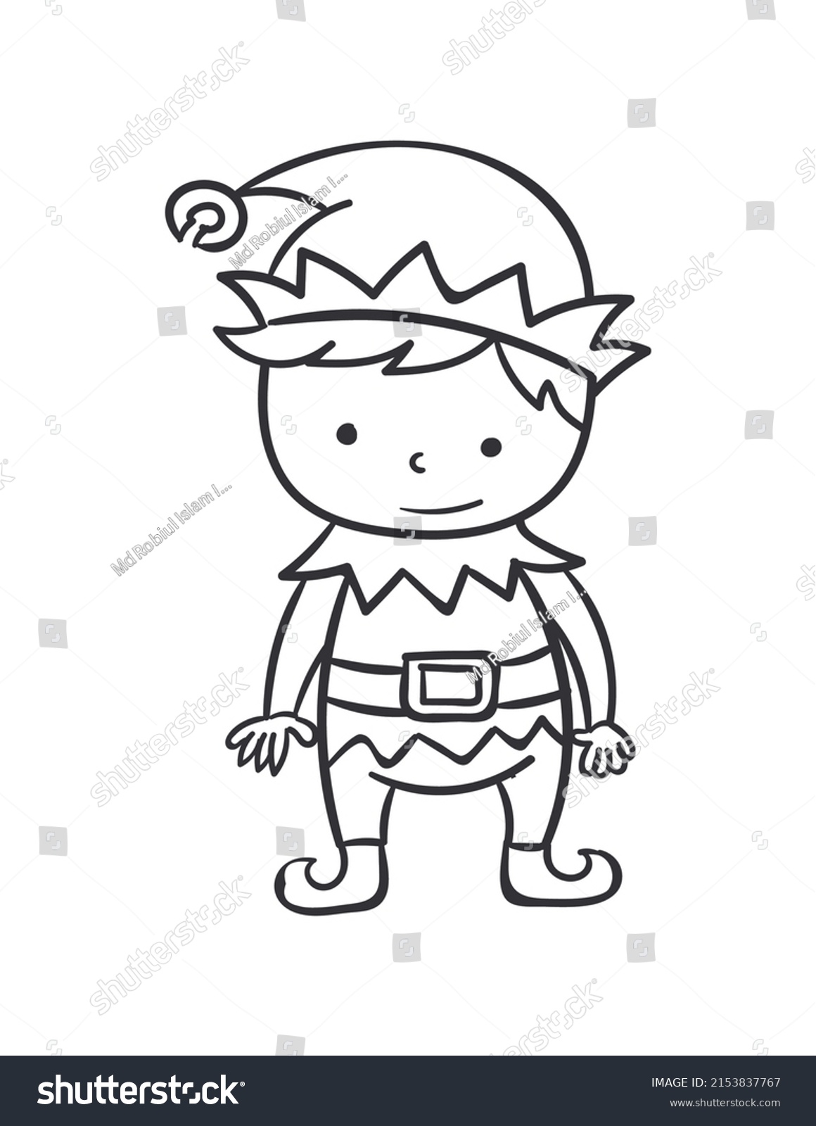 Character Design Christmas Coloring Pages Kids Stock Illustration ...