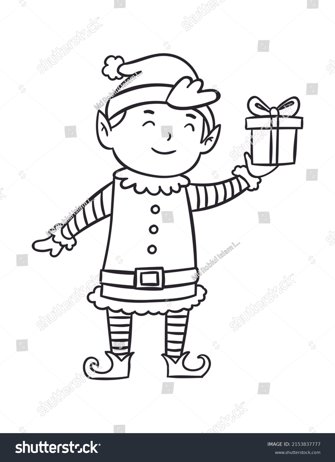 Character Design Christmas Coloring Pages Kids Stock Illustration ...