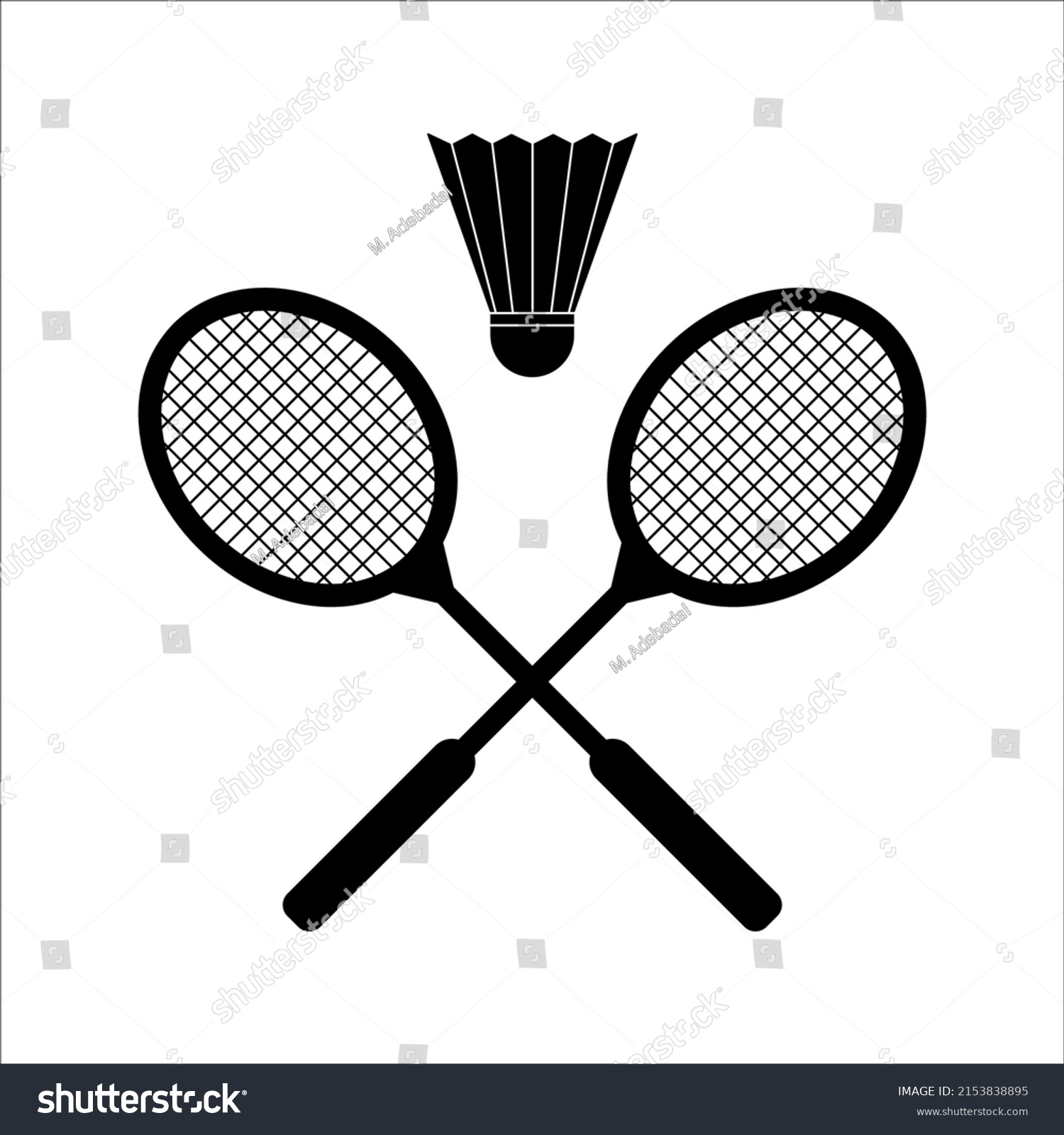 Badminton Racquets Rackets Icon Color Editable Stock Vector (Royalty ...