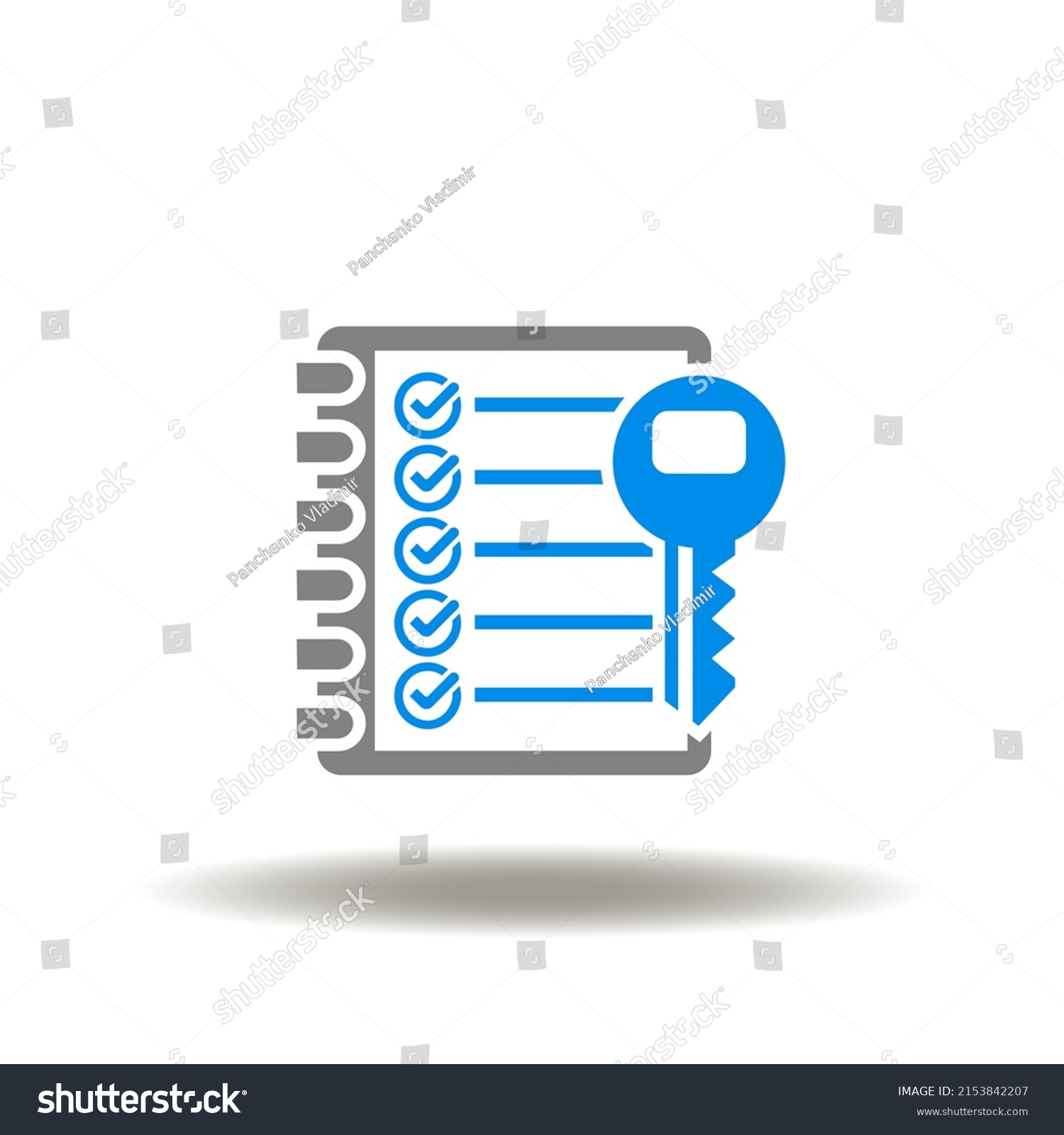 Vector Illustration Checklist Key Icon Security Stock Vector (Royalty ...