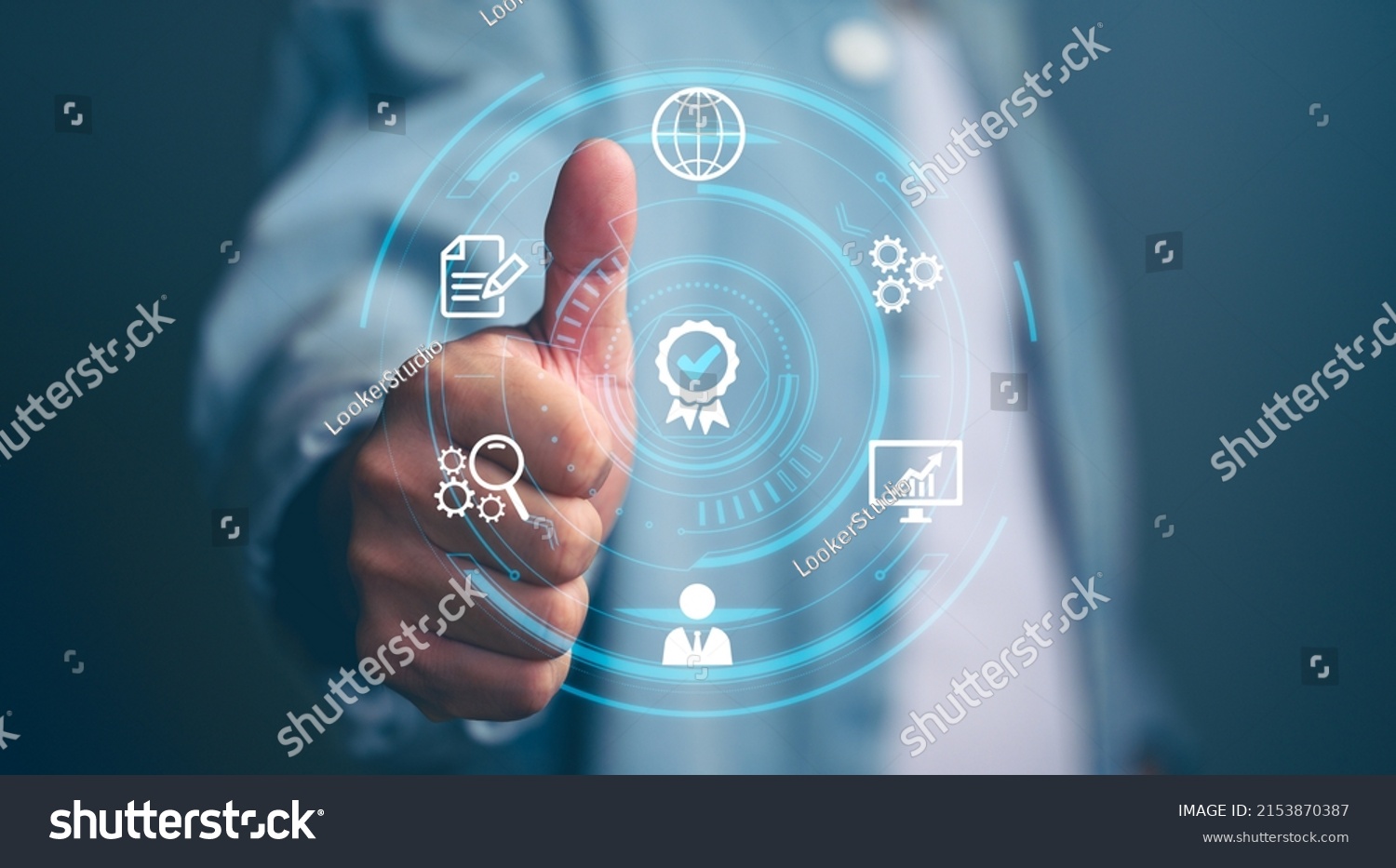 Hand Shows Sign Top Service Quality Stock Photo 2153870387 | Shutterstock