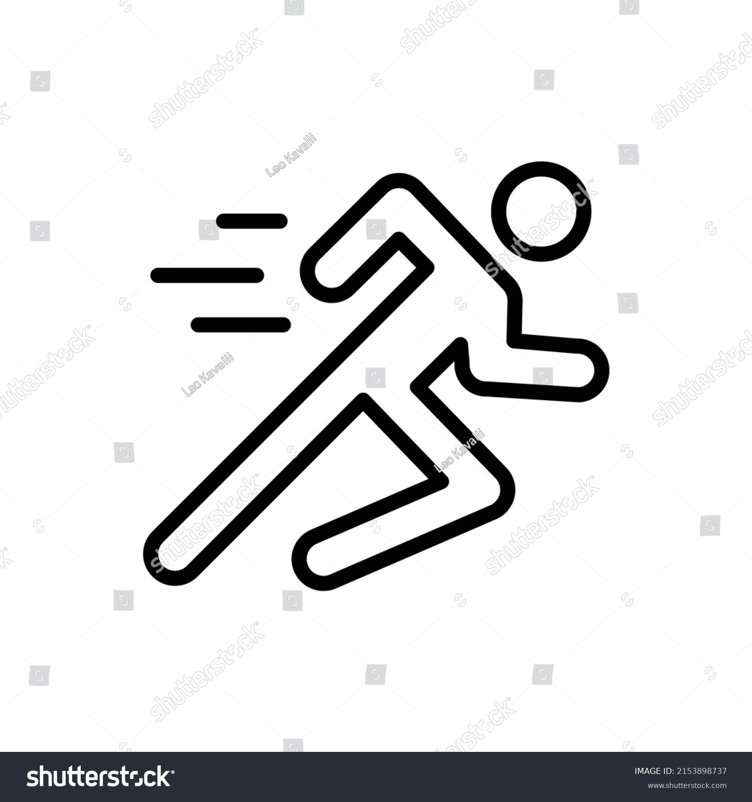 Runing Man Simple Icon Vector Flst Stock Vector (Royalty Free ...