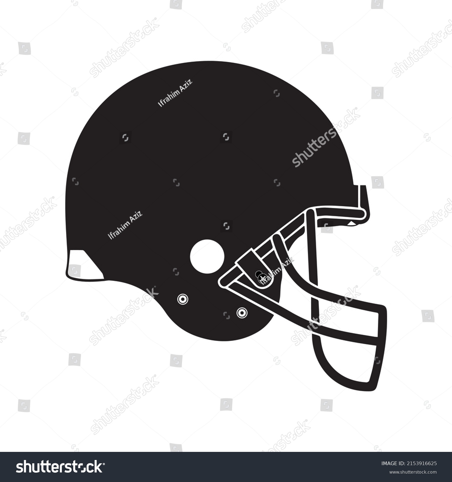 This Vector Black White Helmet Stock Vector (Royalty Free) 2153916625 ...