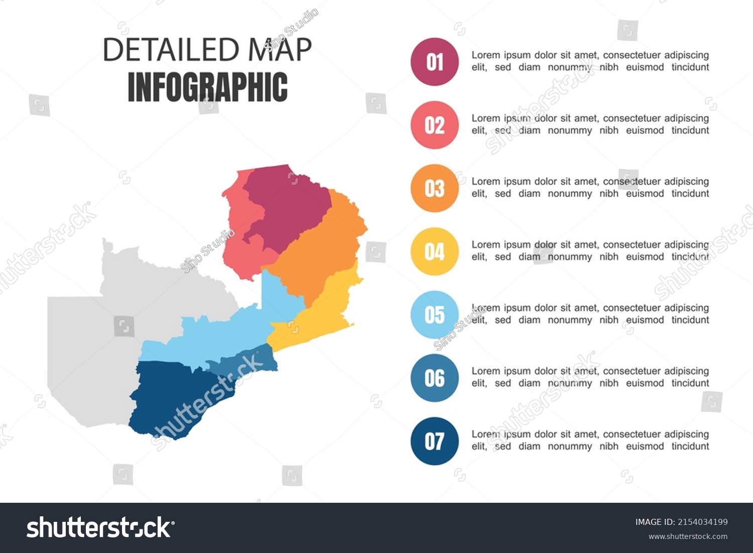 Modern Detailed Map Infographic Zambia Stock Vector Royalty Free   Stock Vector Modern Detailed Map Infographic Of Zambia 2154034199 