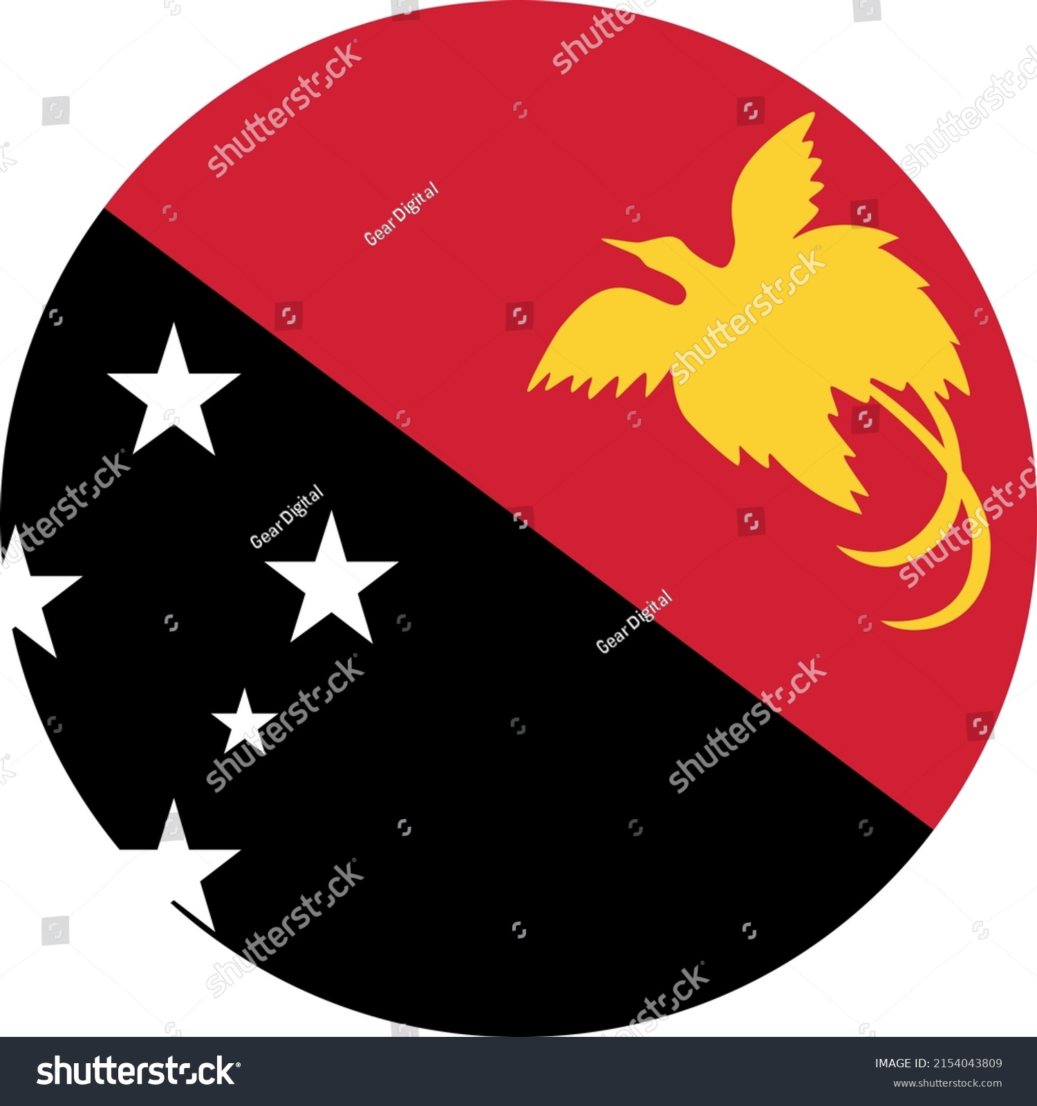 Vector Flag Papua New Guinea Oceania Stock Vector Royalty Free 2154043809 Shutterstock