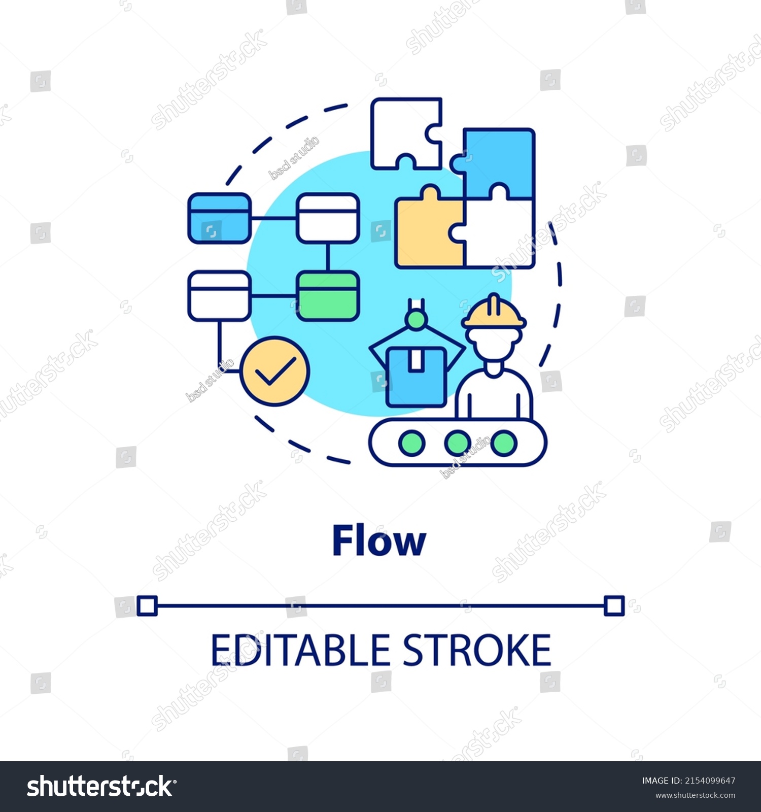 Flow Concept Icon Production Chain Lean Stock Vector (Royalty Free ...