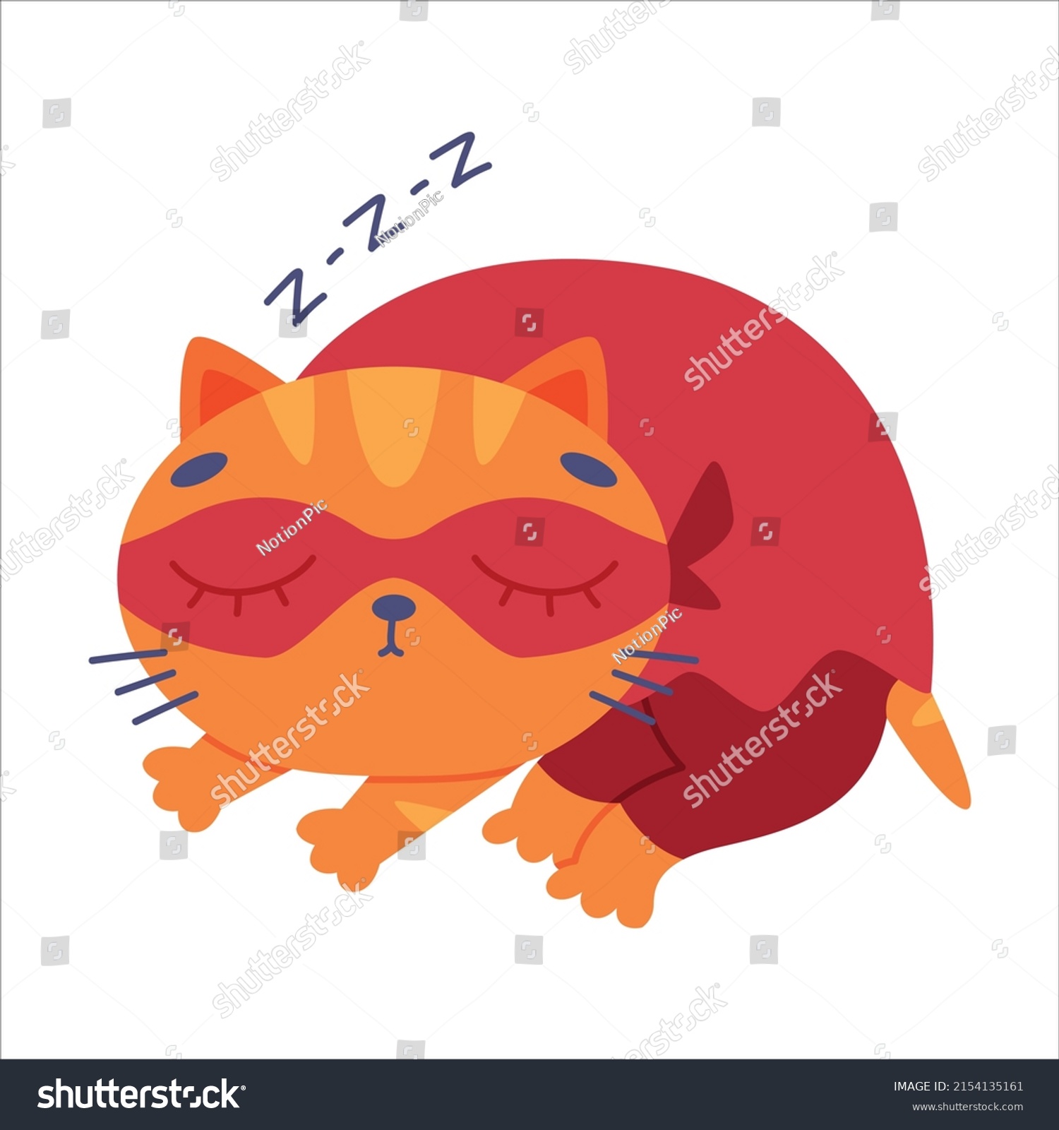 Superhero Ginger Cat Wearing Red Mask Stock Vector (Royalty Free ...