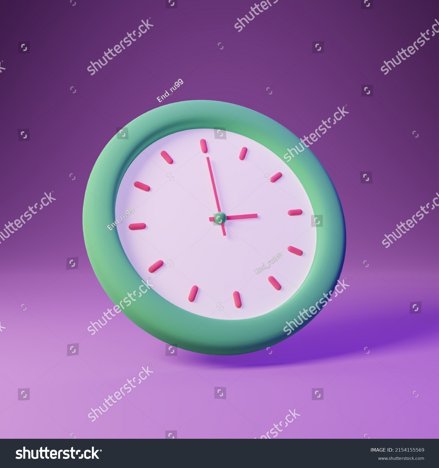 3d Clock Icon 300 Transparent Background Stock Photo 2154155569 ...