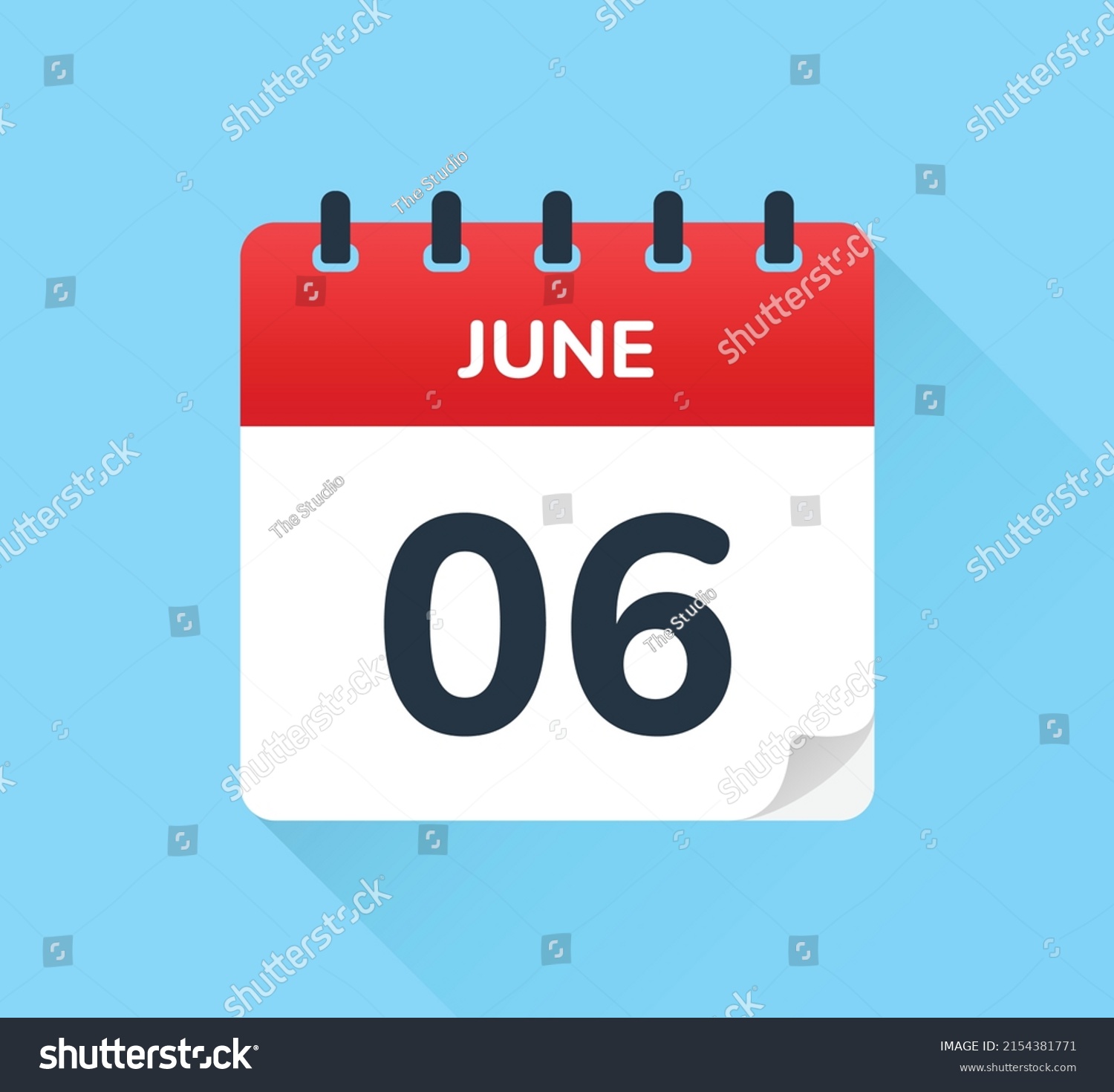 June 6 Six Month Vector Flat Stock Vector (Royalty Free) 2154381771 ...