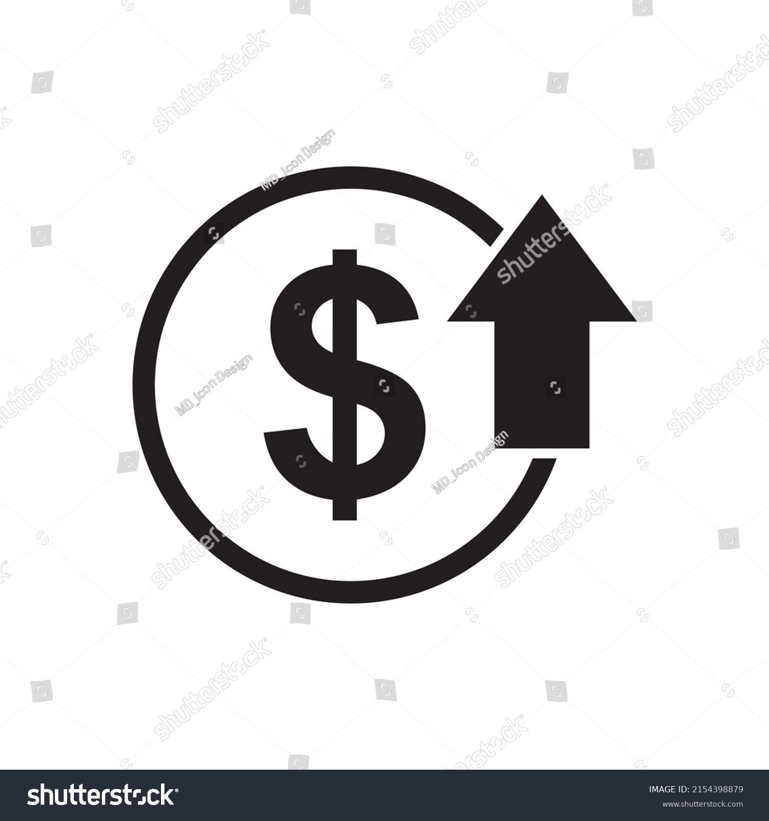 Cost Symbol Increase Icon Vector Stock Vector (Royalty Free) 2154398879 ...