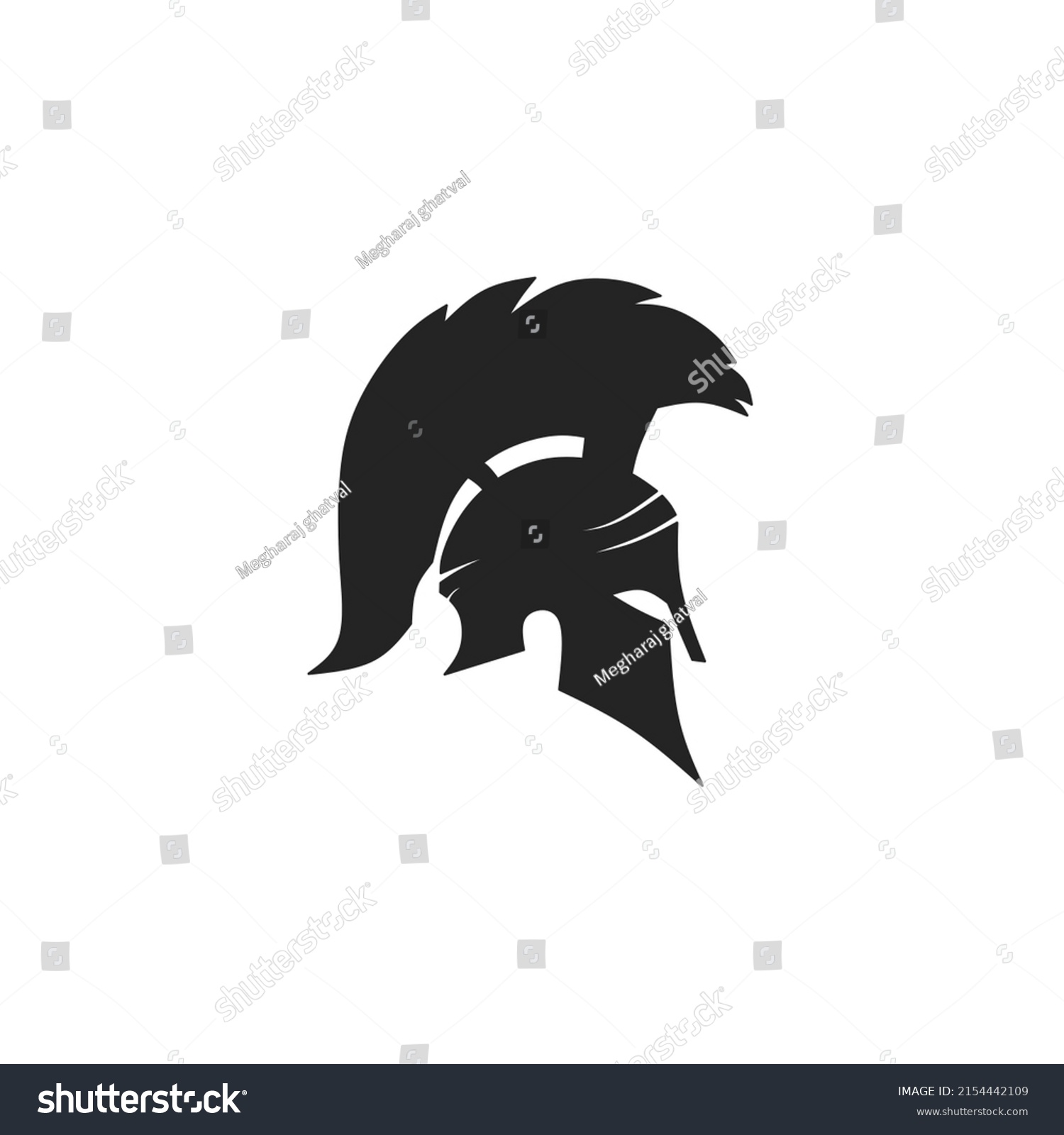 Spartan Warrior Symbol Emblem Spartan Helmet Stock Vector (Royalty Free ...