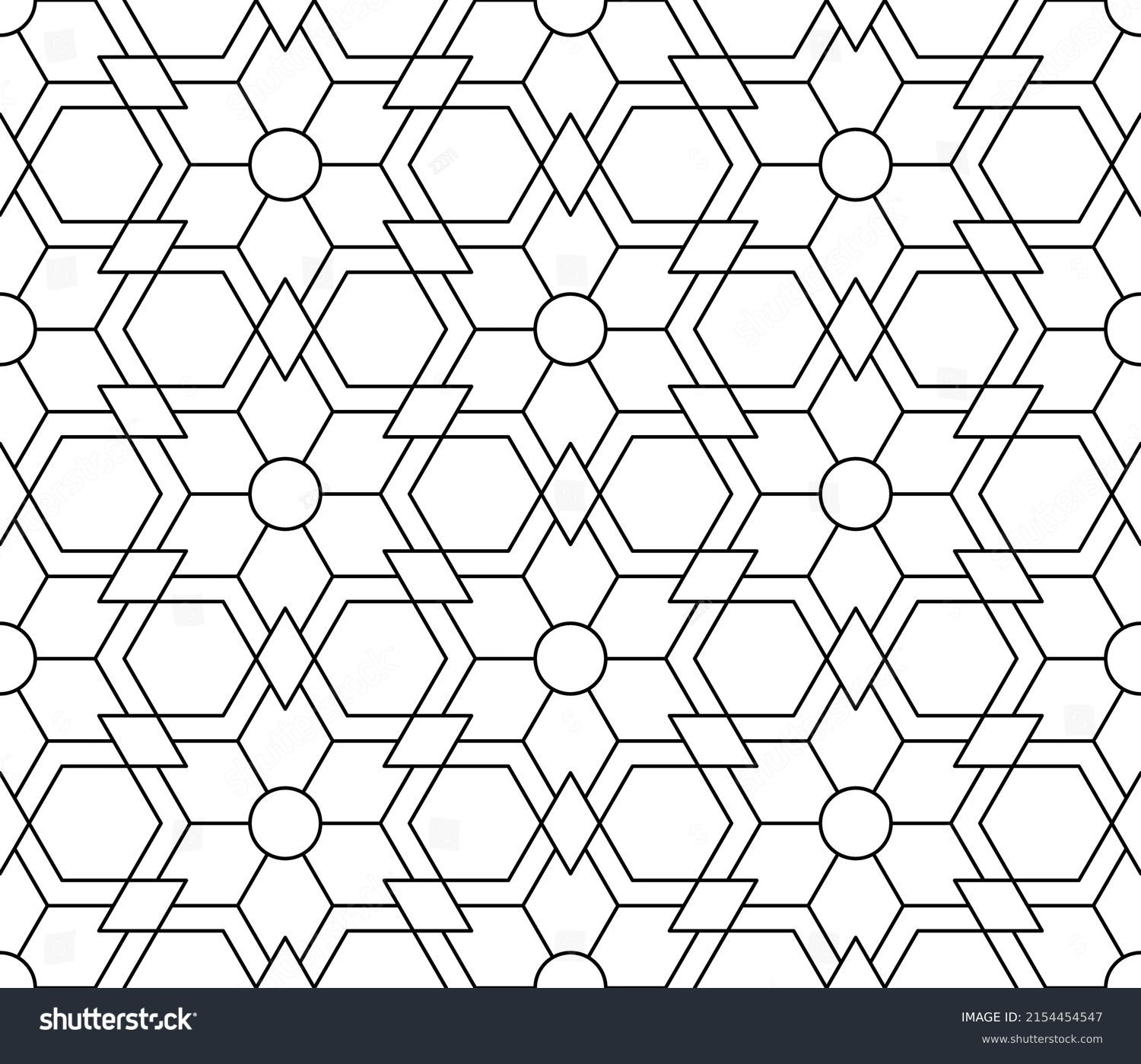 Black White Seamless Illustrations Coloring Book Stock Vector (Royalty